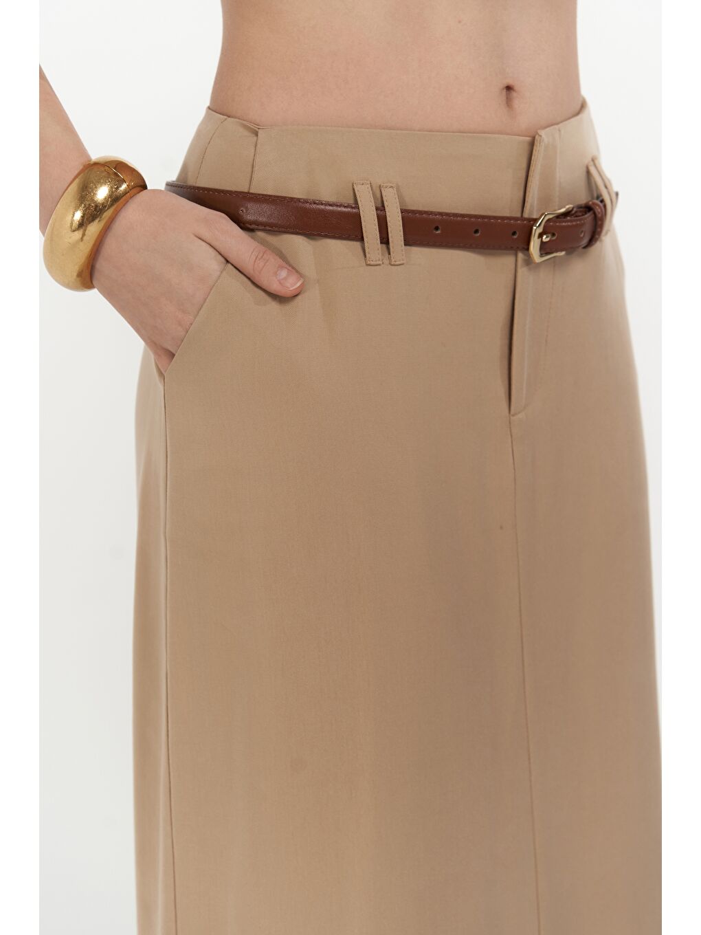 Bej Korben Yelek Etek Vizon Takım-7