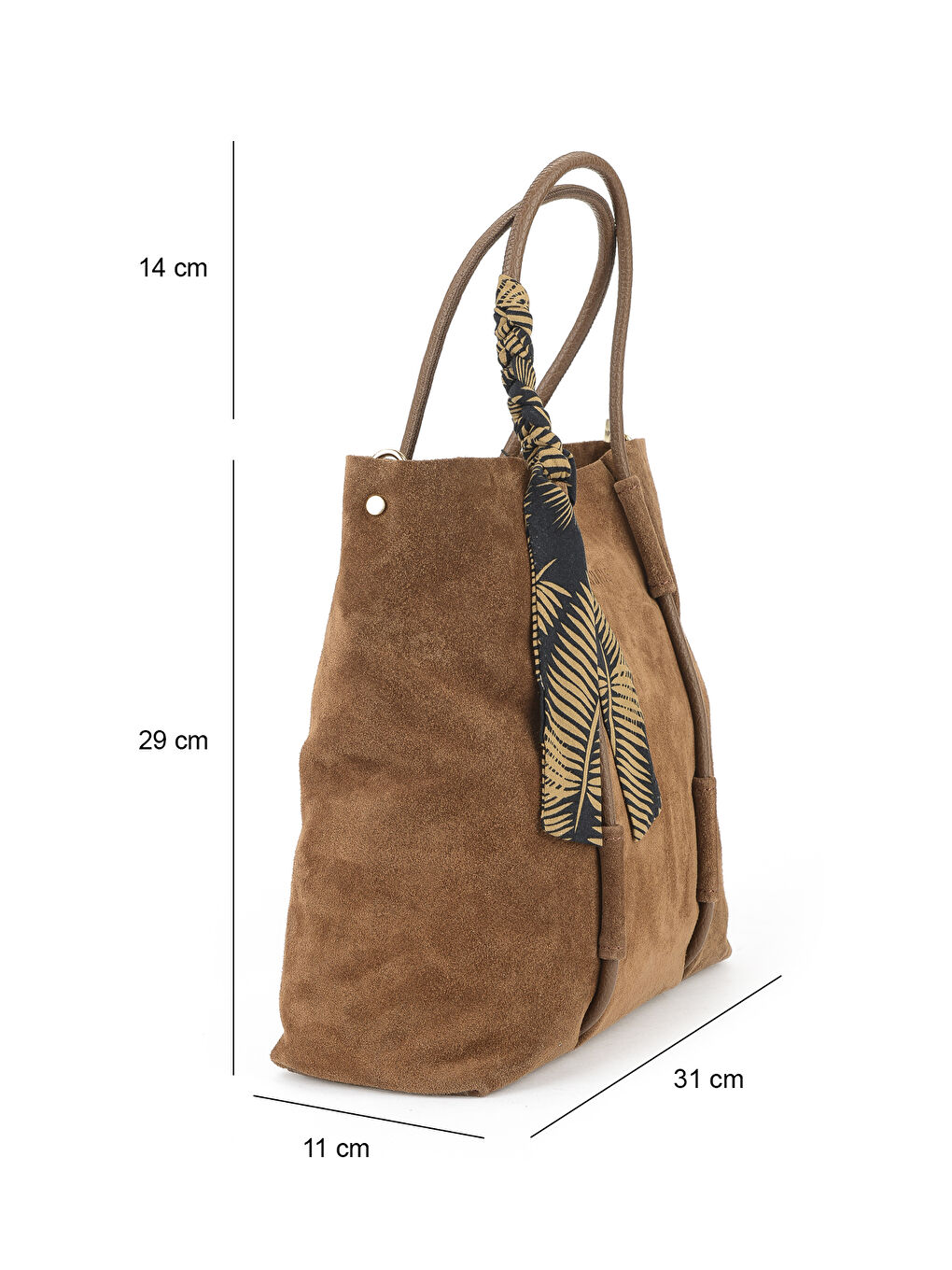 Kahverengi Kadın Hakiki Deri Omuz ve El Çantası 153979Z5013 Açık Kahve-1