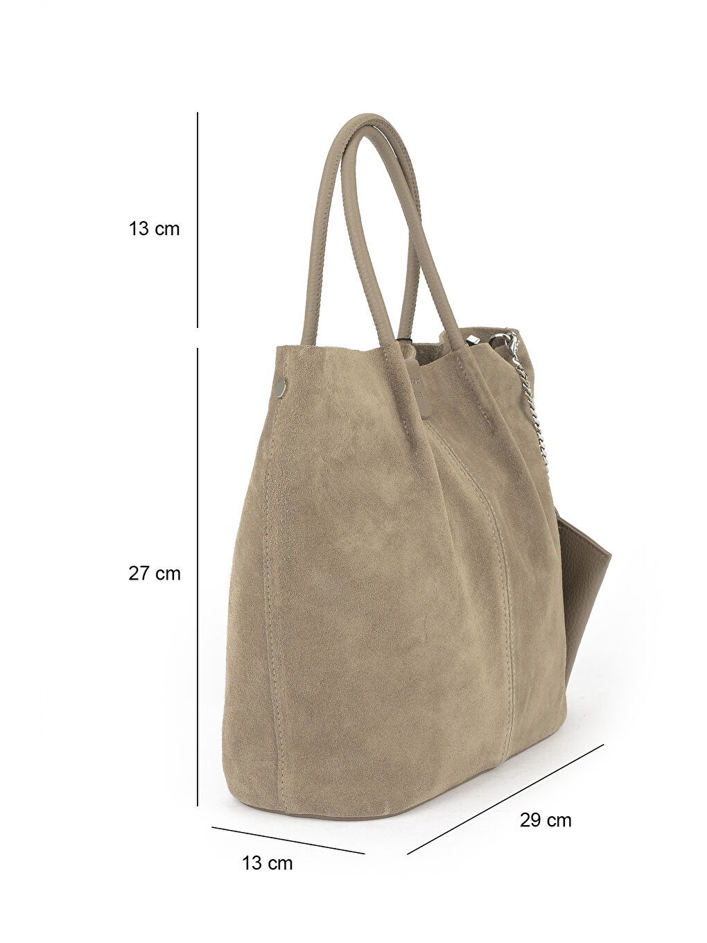 Bej Kadın Hakiki Deri Omuz ve El Çantası 153979Z5010 Vizon-1