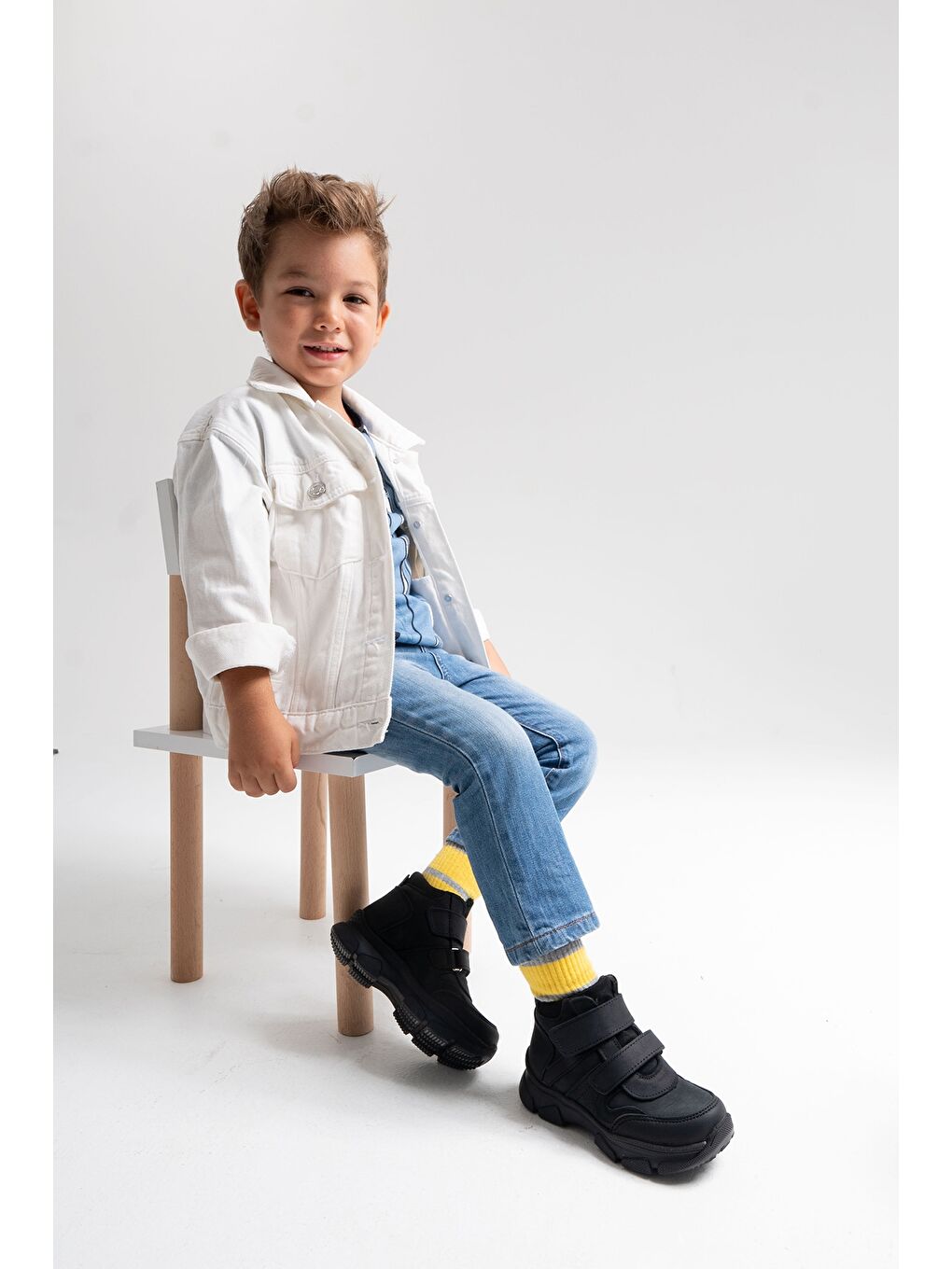 Erkek Çocuk Siyah Hakiki Deri Suya Dayanıklı Günlük Bot-1