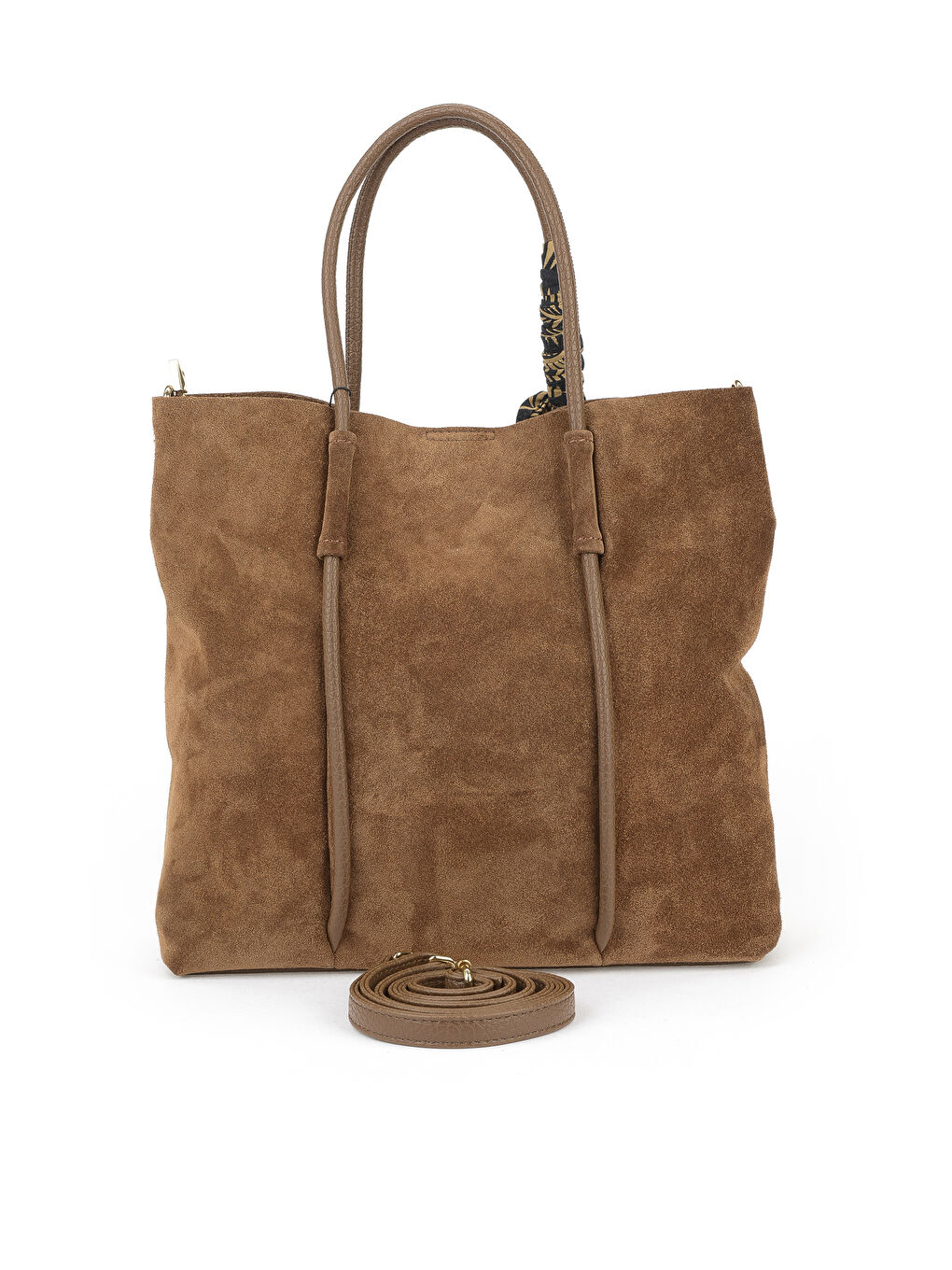 Kahverengi Kadın Hakiki Deri Omuz ve El Çantası 153979Z5013 Açık Kahve-2