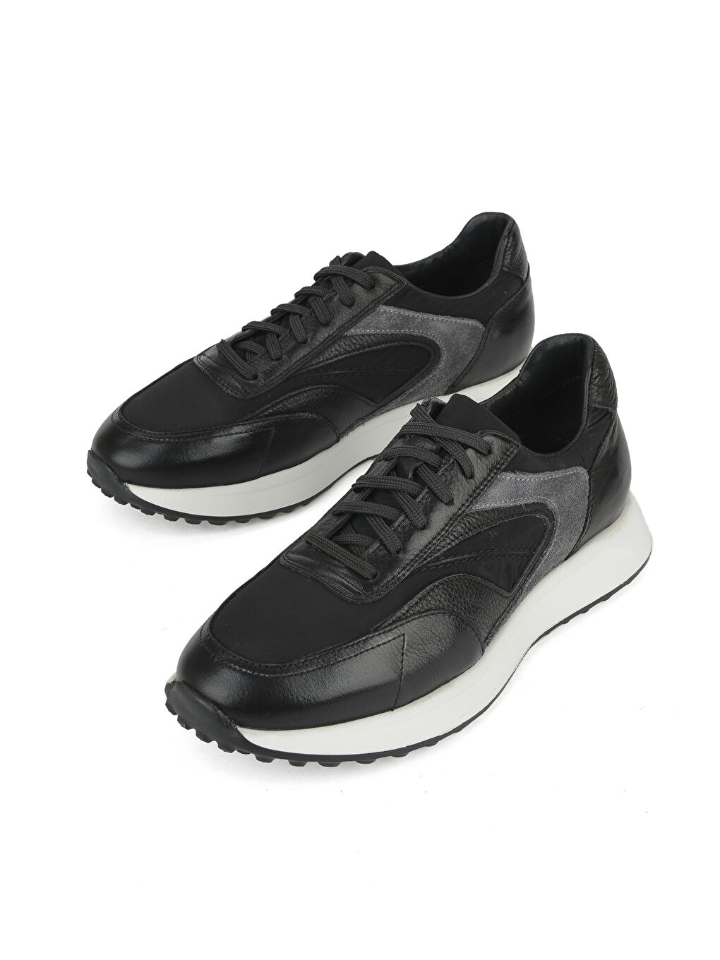 Erkek Hakiki Deri Sneaker 1531026Z313 Siyah-4