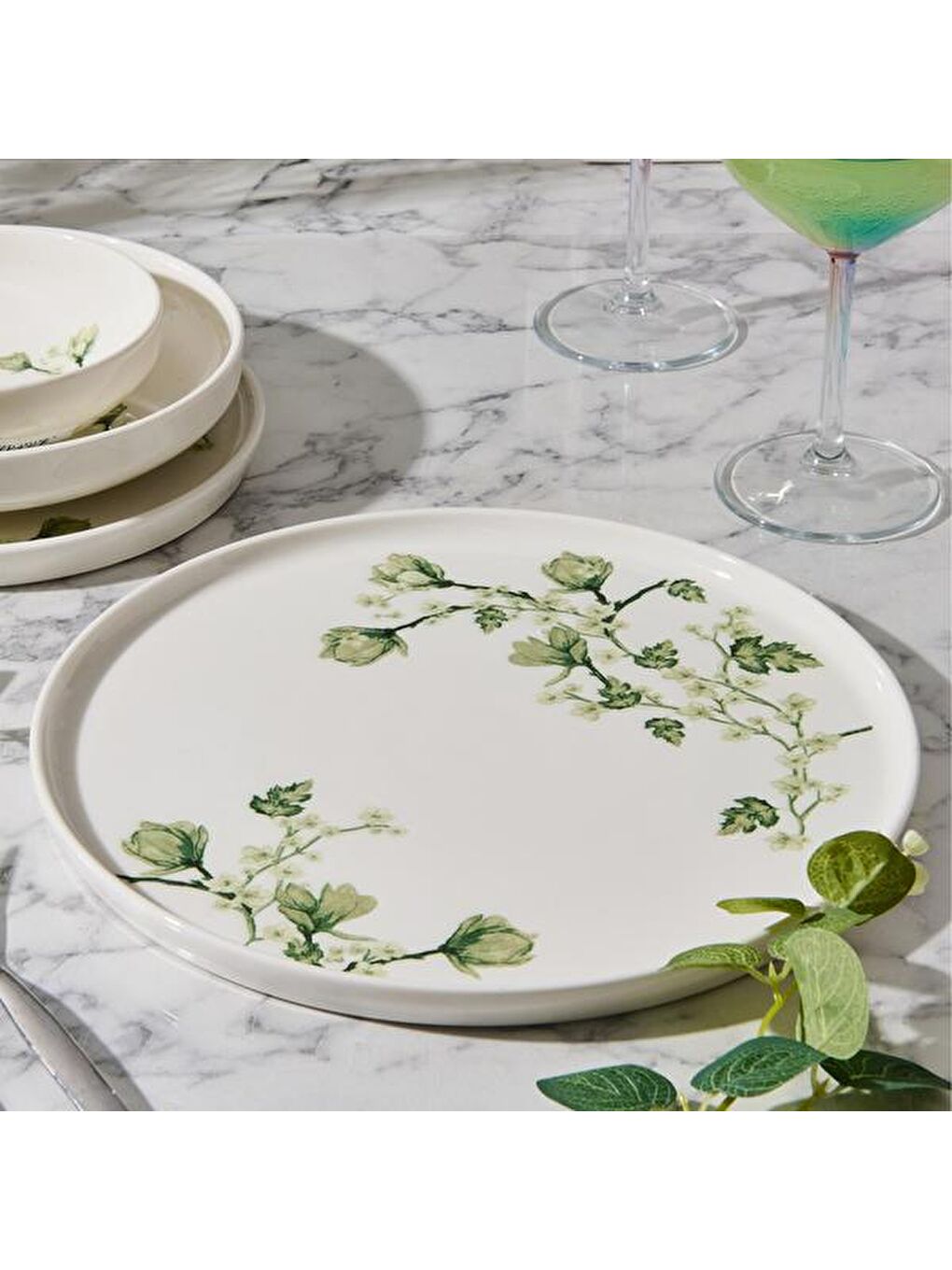 Karışık Fresia Toledo Porselen Servis Tabağı - Renkli - 26 cm