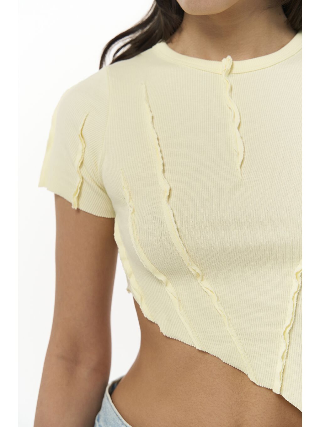 Norris Asimetrik Sarı Crop-6