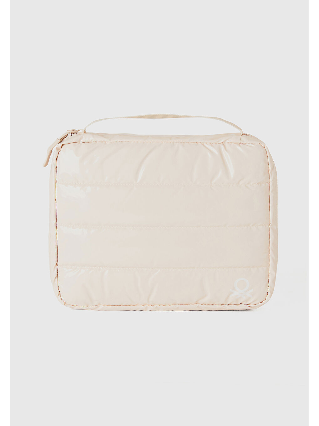 Ekru Unisex Krem Dolgulu Parlak Organizer Çanta