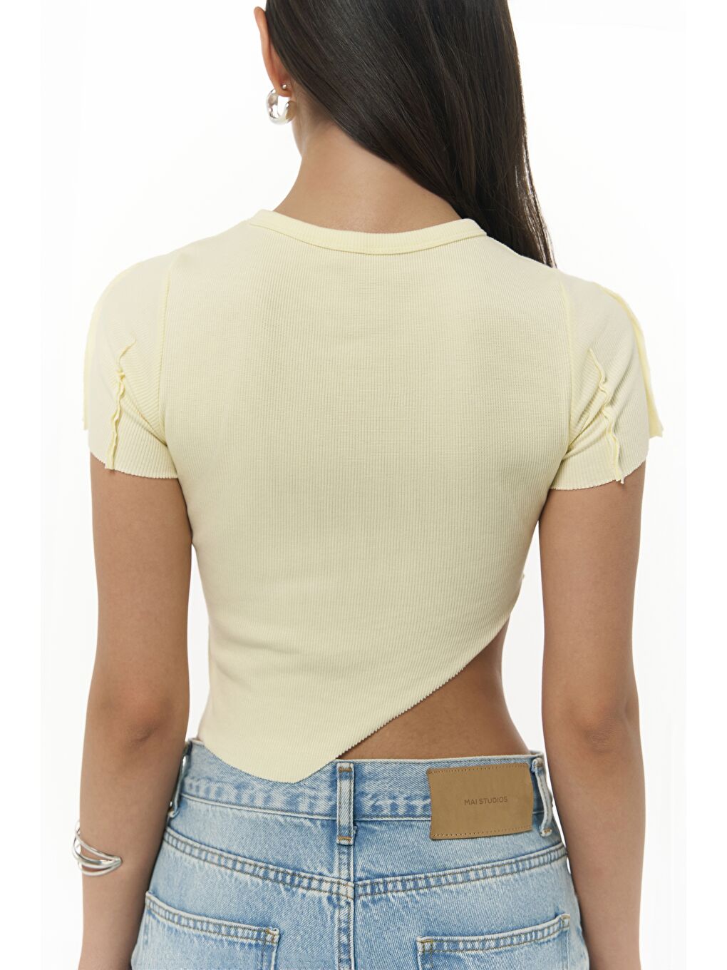 Norris Asimetrik Sarı Crop-7