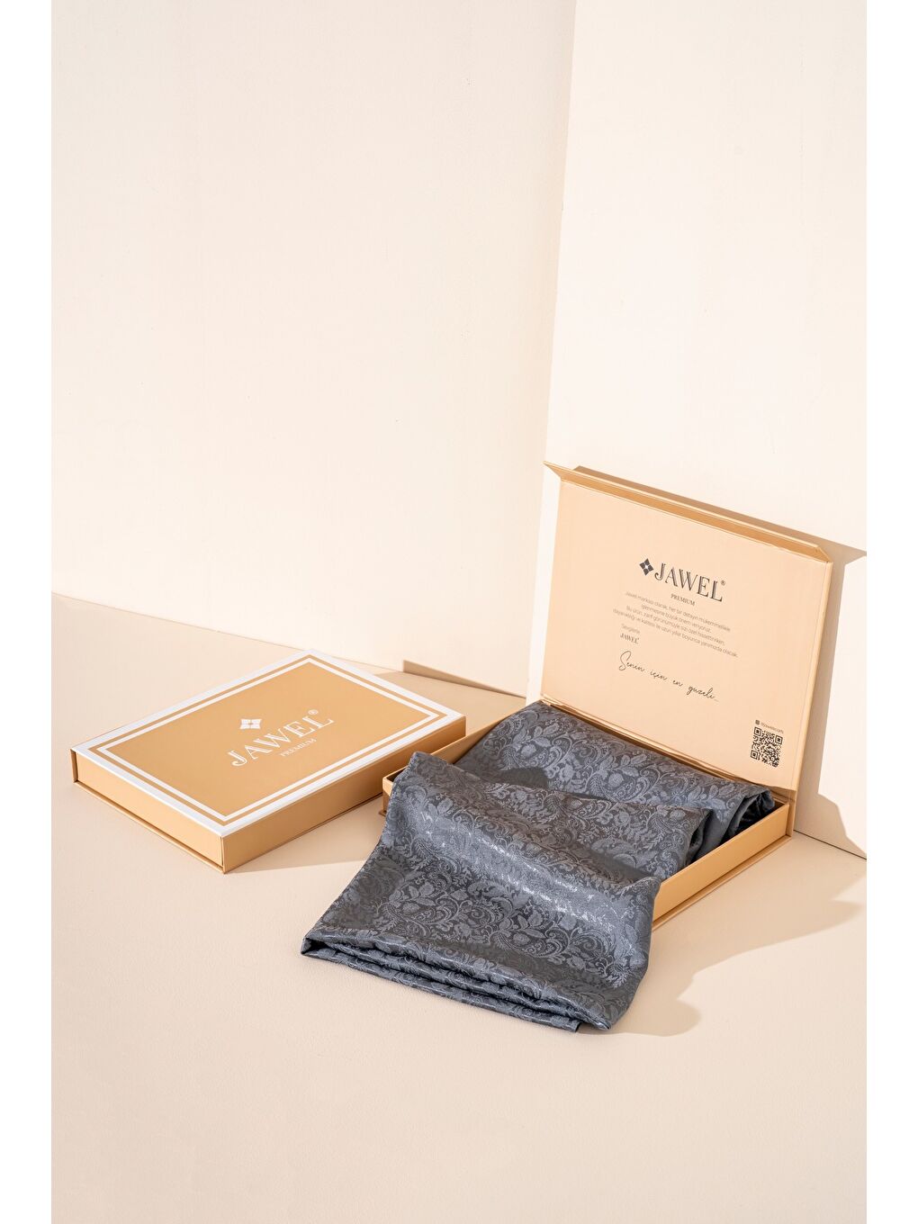 Gri Kadın Rhiza Modal Floş Şal-2