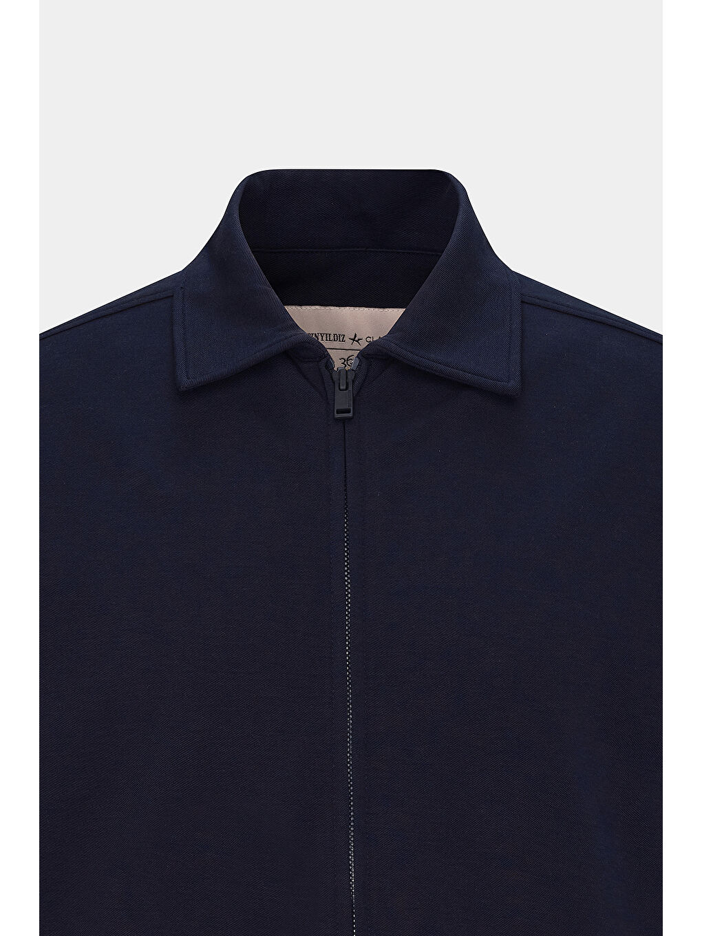 Erkek Lacivert Standart Fit Normal Kesim Gömlek Yaka Pamuklu Esnek Mont-6