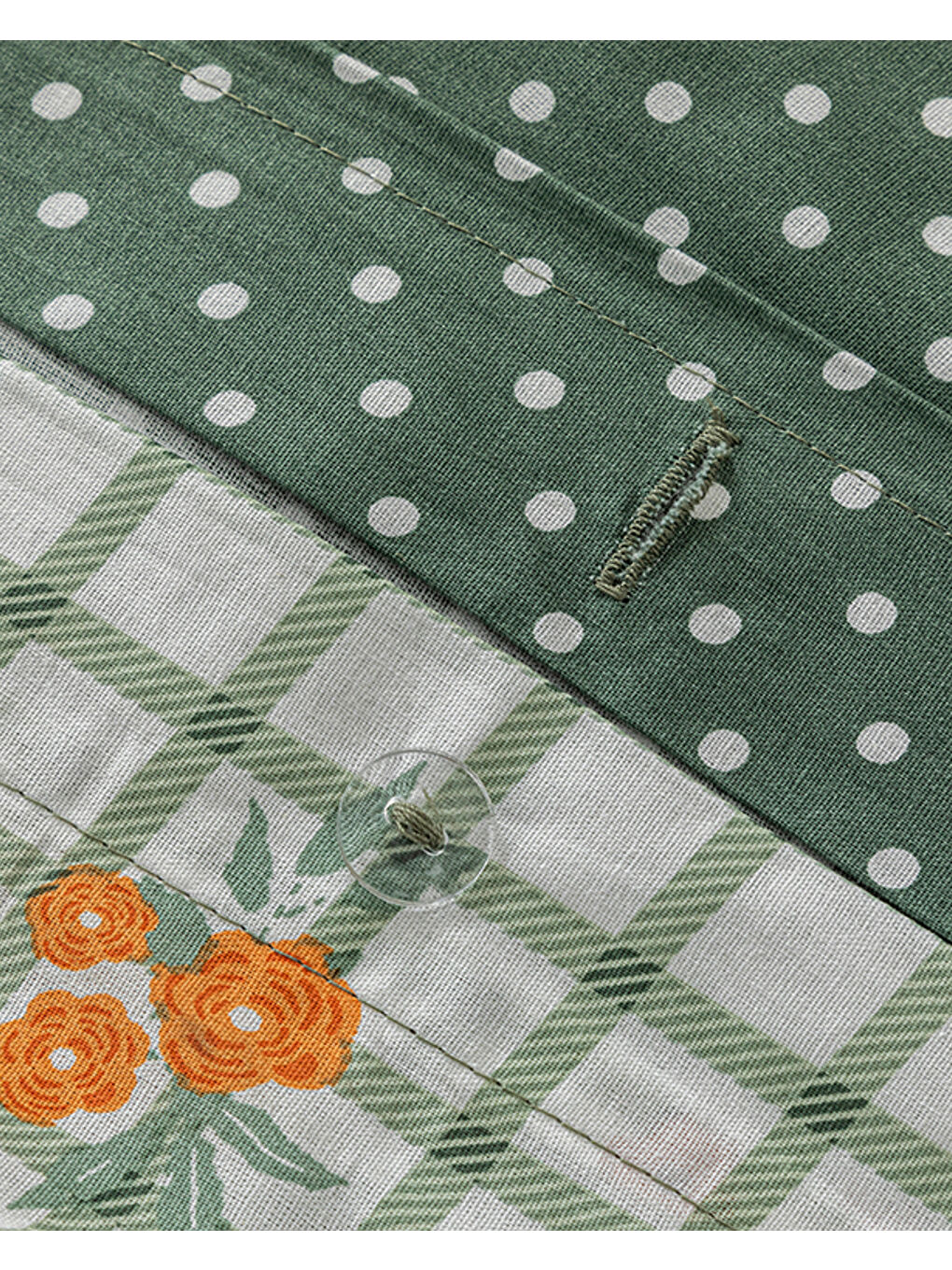 Bloom Check Pamuklu Ranforce Çift Kişilik Nevresim Takımı 200x220 cm Yeşil-4