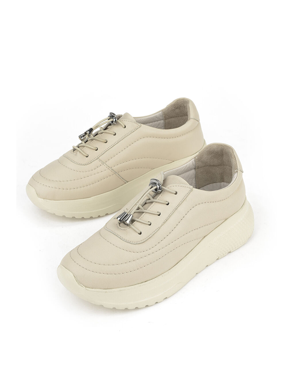 Kadın Hakiki Deri Sneaker 1531050Z2650F100K Bej-4