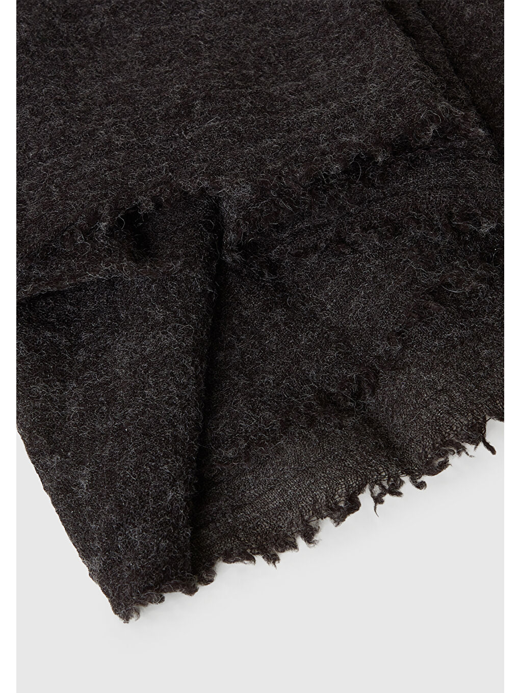 Erkek Siyah Akrilik ve Yün Karışımlı Şal Atkı-1
