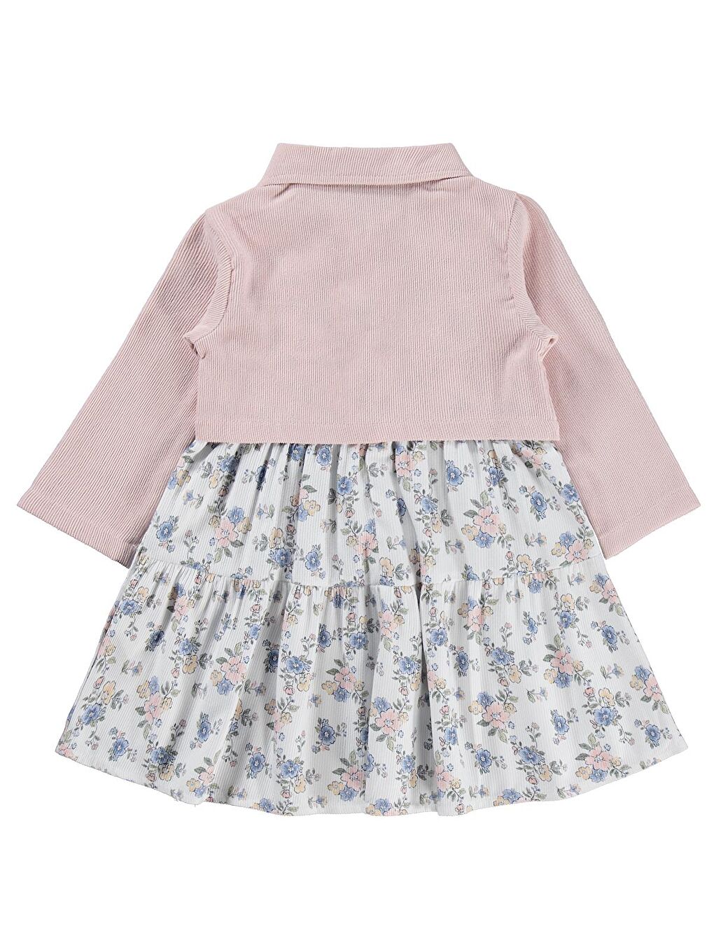 Pembe Civil Girls Ceketli Çiçekli 2 Li 2-5 Yaş Elbise - Pudra 5-6 Yaş-2