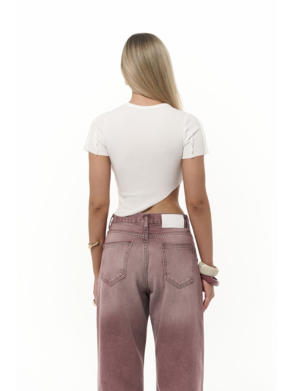 Volme Yıkamalı Bordo Jean Pantolon-7