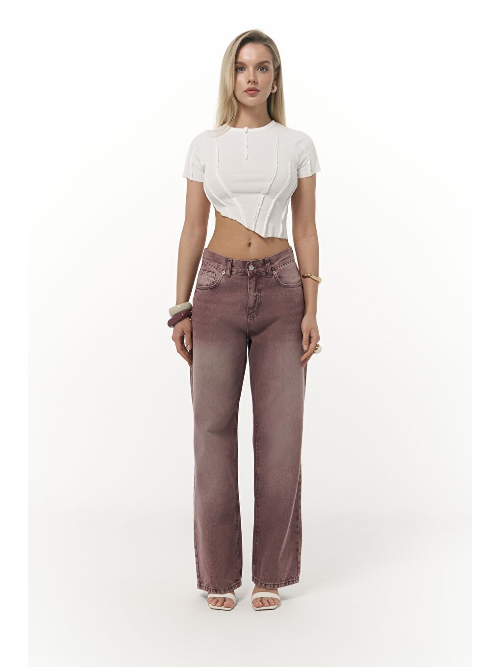 Norris Asimetrik Ekru Crop-4