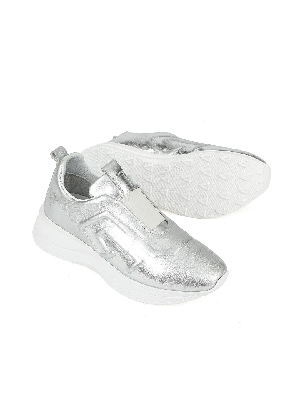 Gri Kadın Hakiki Deri Sneaker 1531050Z26802480PK Gümüş-3