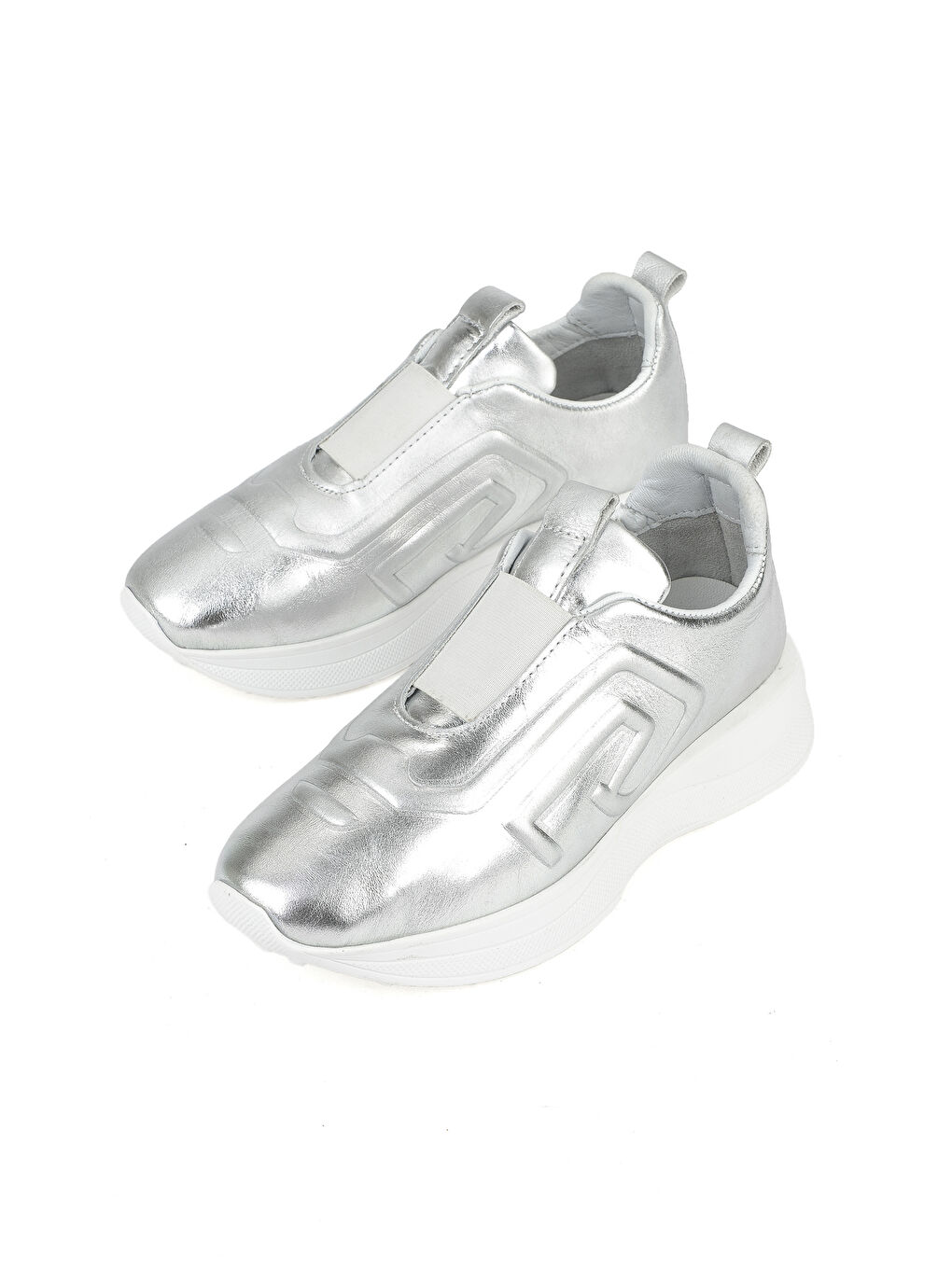 Gri Kadın Hakiki Deri Sneaker 1531050Z26802480PK Gümüş-4