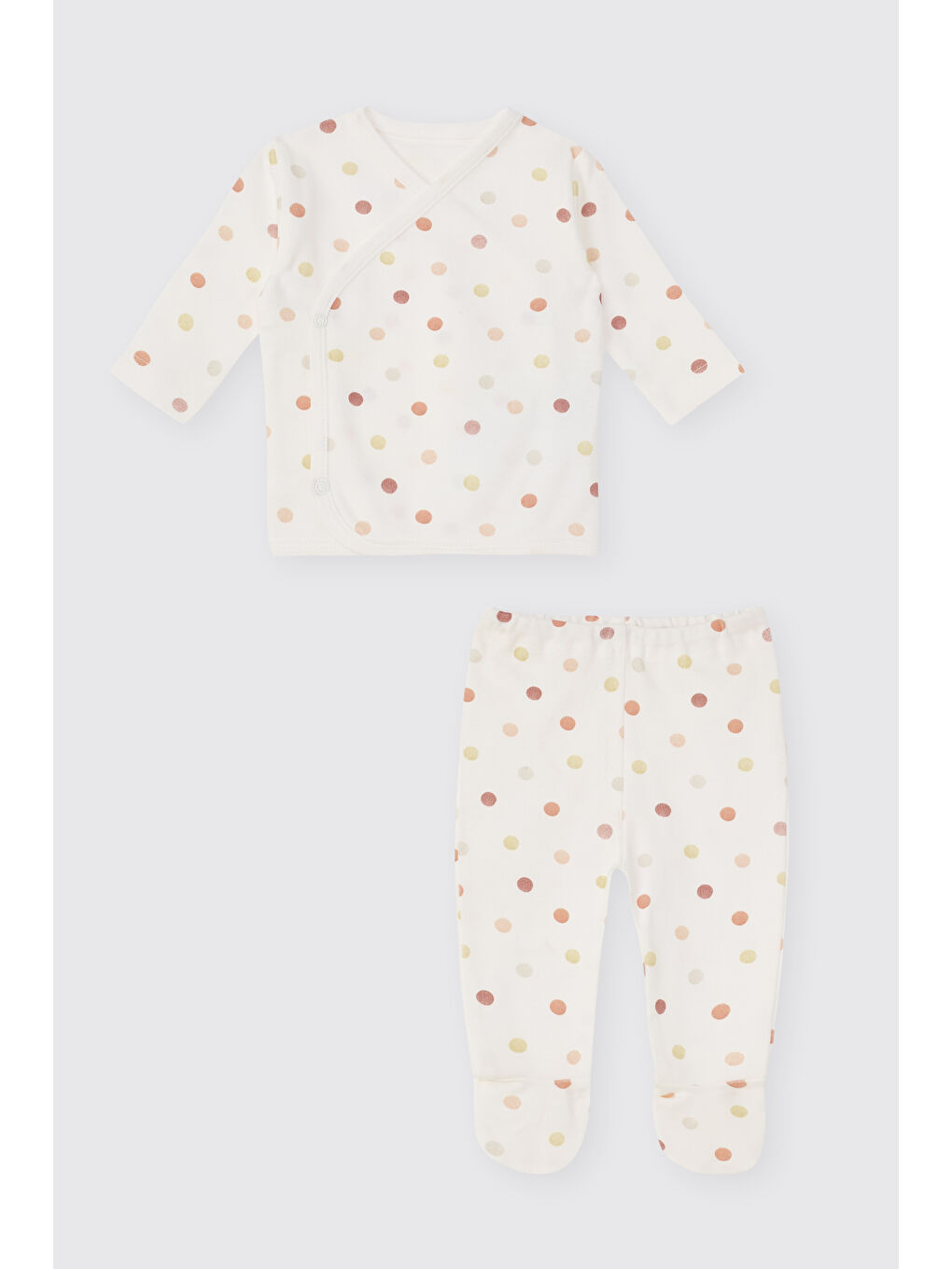 Ekru Yenidoğan Puantiye Desen 5'li Hastane Çıkışı