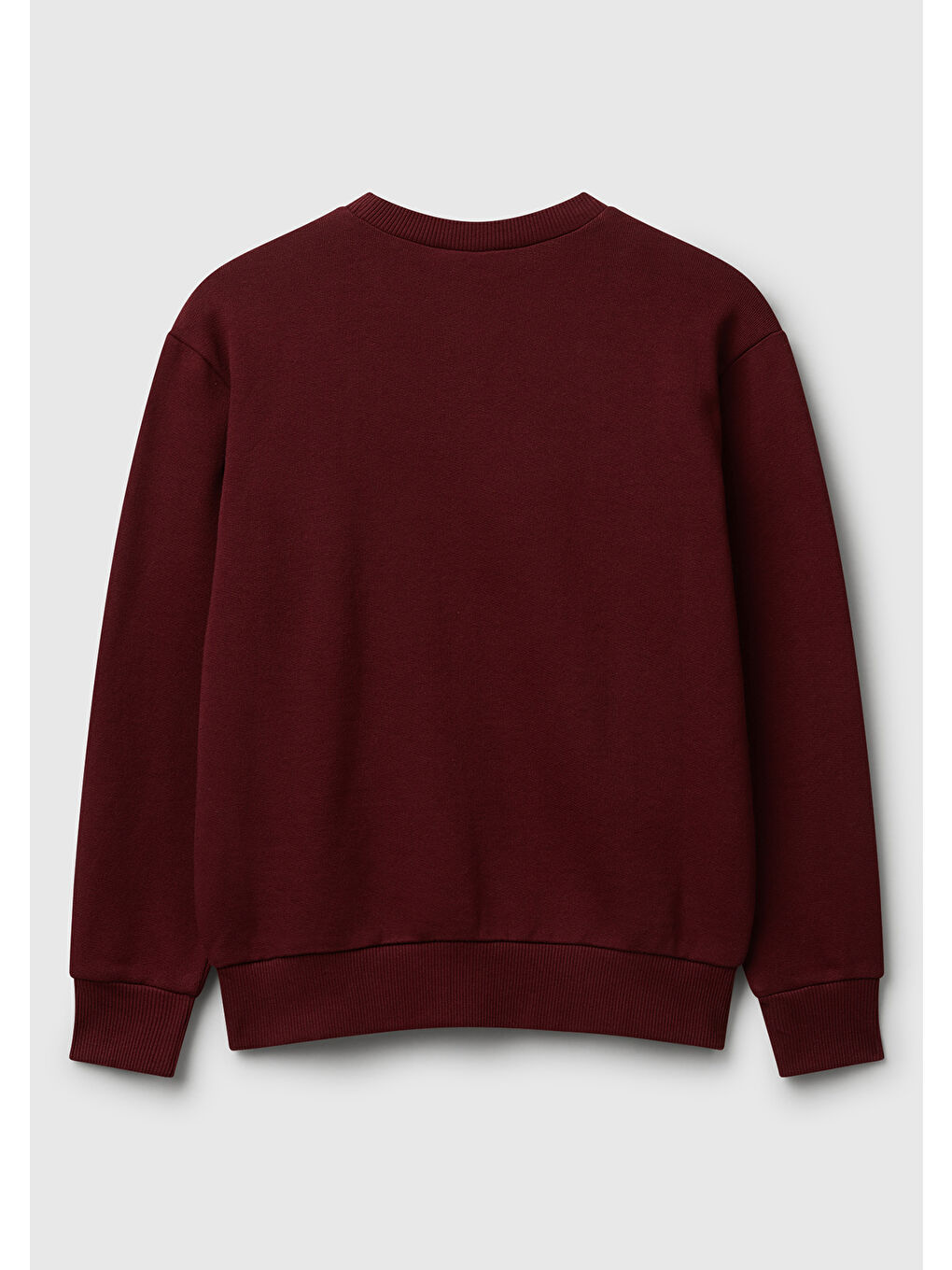 Erkek Çocuk Bordo Önü Logo Baskılı Bisiklet Yaka Regular Fit Sweatshirt-1