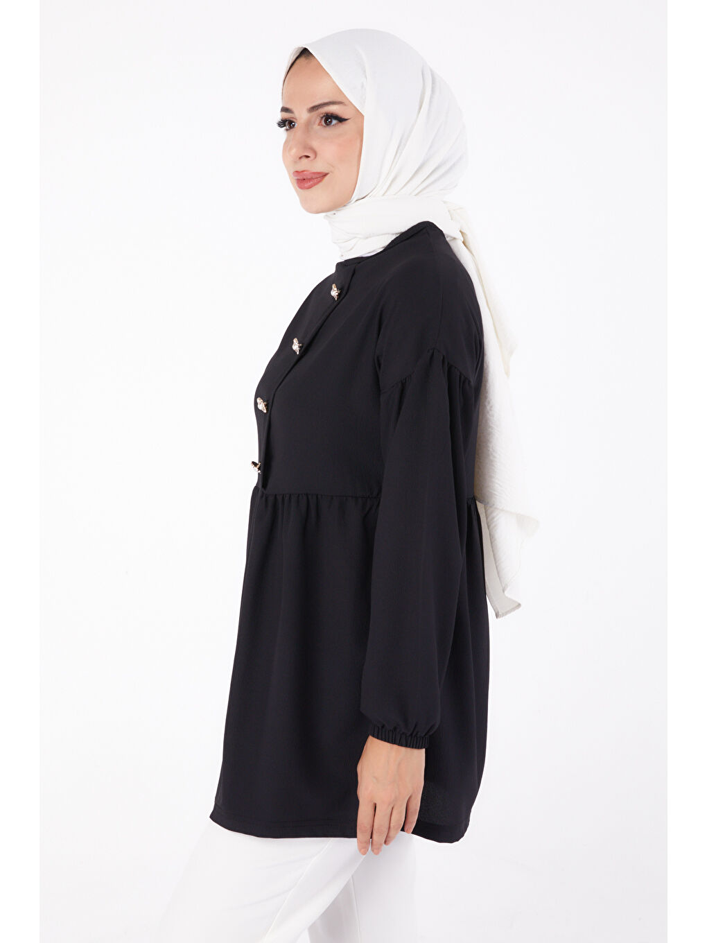 Taşlı Tunik Siyah - 13294-2