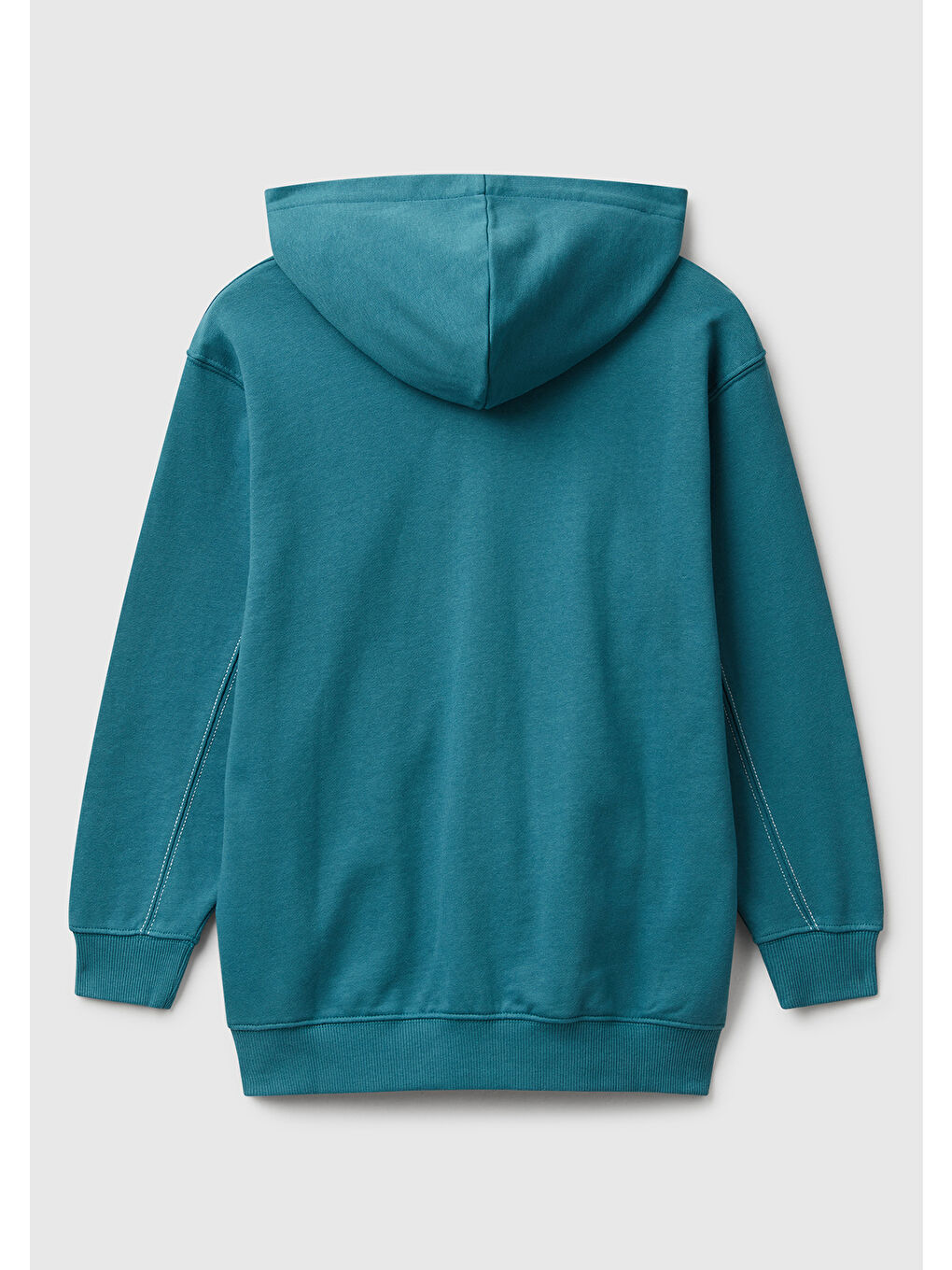 Erkek Çocuk Petrol Mavisi Logolu Etiket Detaylı Fermuarlı Kapüşonlu Sweatshirt-1