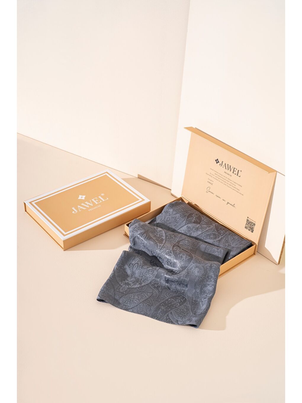 Gri Kadın Pirsus Modal Floş Şal-2