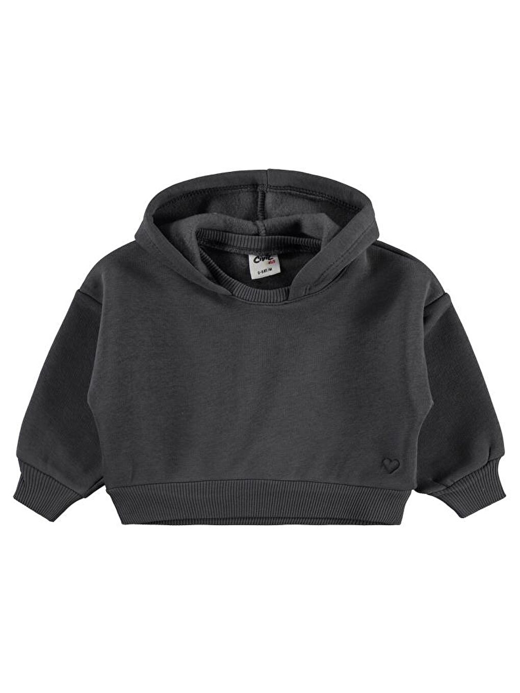 Baby Kalp Nakışlı Basic 6-18 Ay Sweatshirt - Gri12-18 Ay
