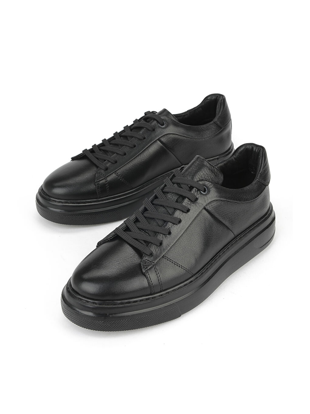 Erkek Hakiki Deri Sneaker 1531026ZH12 Siyah-4