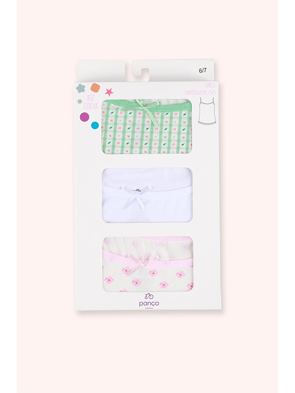 Karışık Kız Çocuk Çiçek Desenli 3'lü Atlet Seti-1