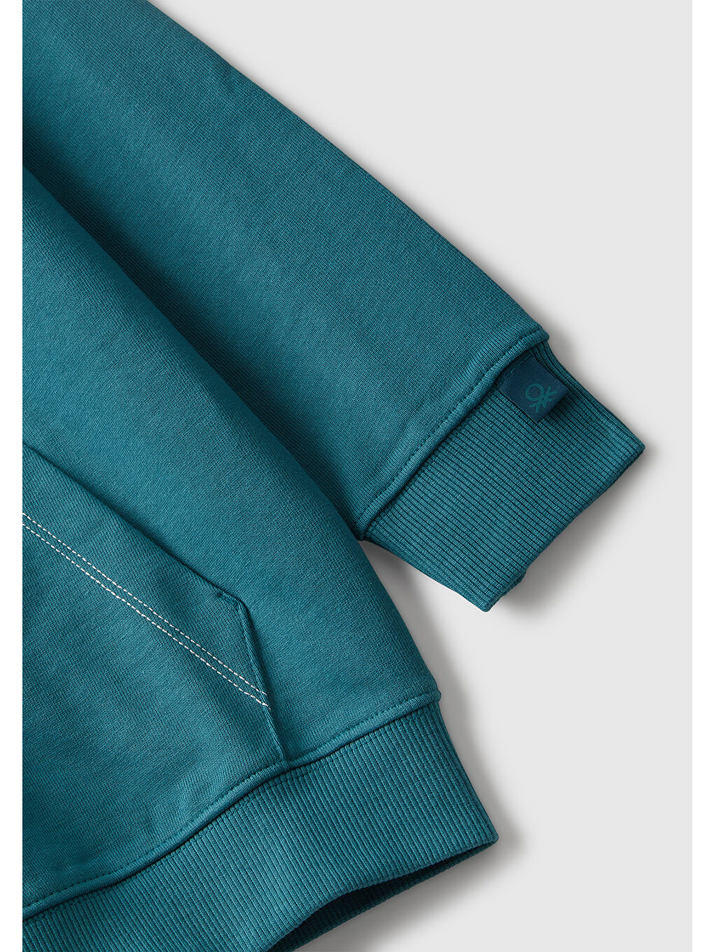 Erkek Çocuk Petrol Mavisi Logolu Etiket Detaylı Fermuarlı Kapüşonlu Sweatshirt-2