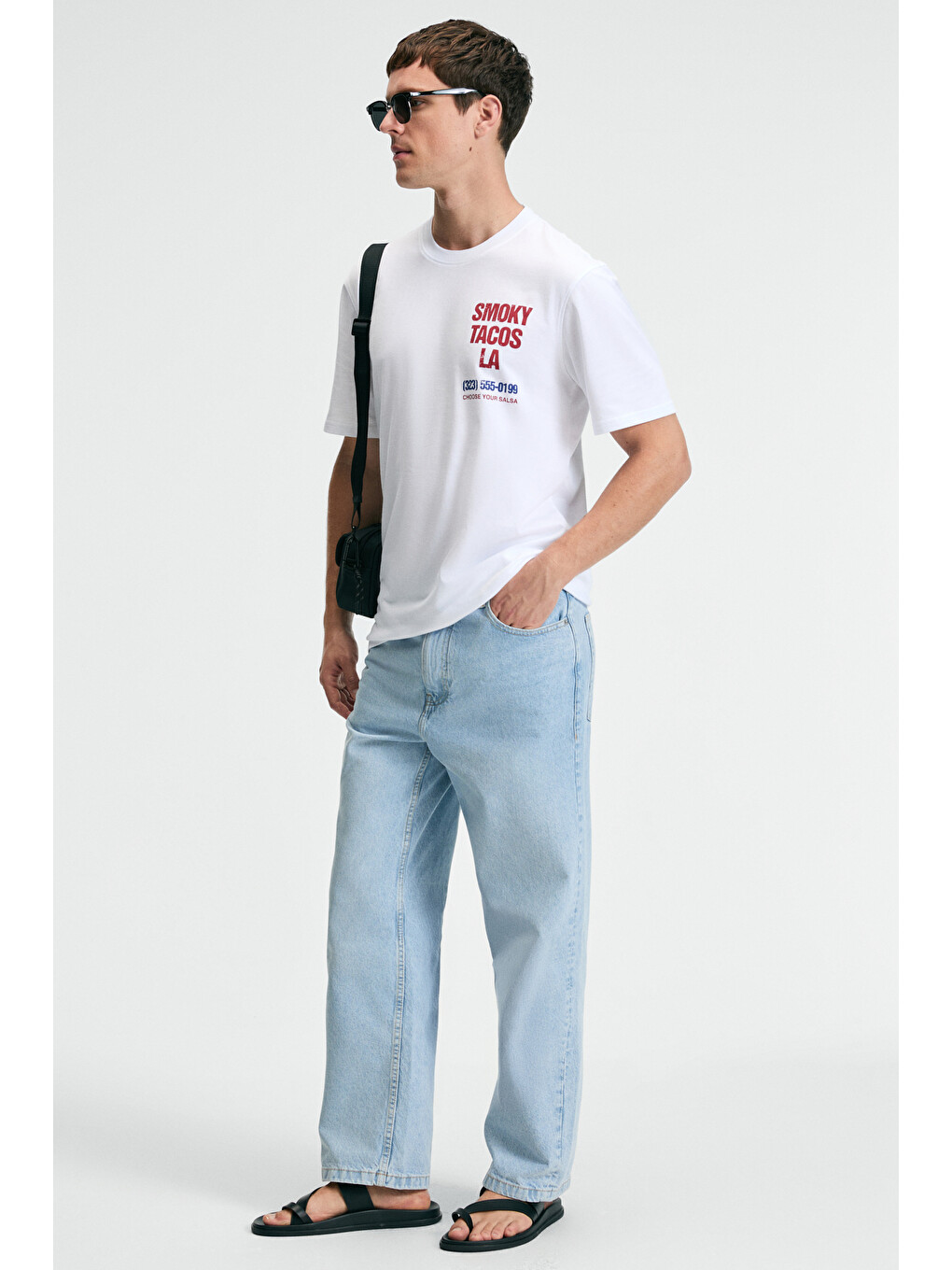 Fresh Erkek %100 Pamuk Oversize Fit Baskılı Kısa Kollu Yuvarlak Yakalı Beyaz T-shirt-3