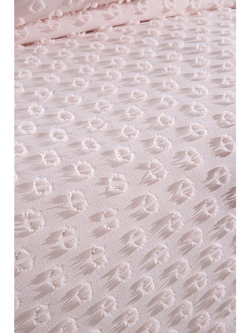 Pembe Konik 3 Parça Çift Kişilik Pike Takımı Pudra-4