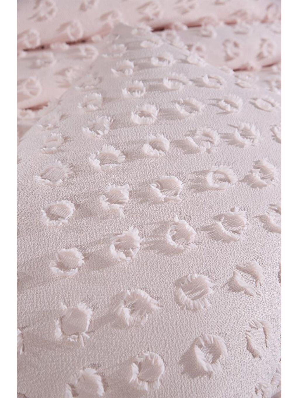 Pembe Konik 3 Parça Çift Kişilik Pike Takımı Pudra-6