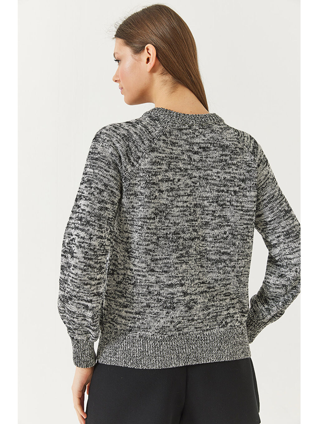 Lila Kadın Patlı Reglanlı Triko Kazak-4