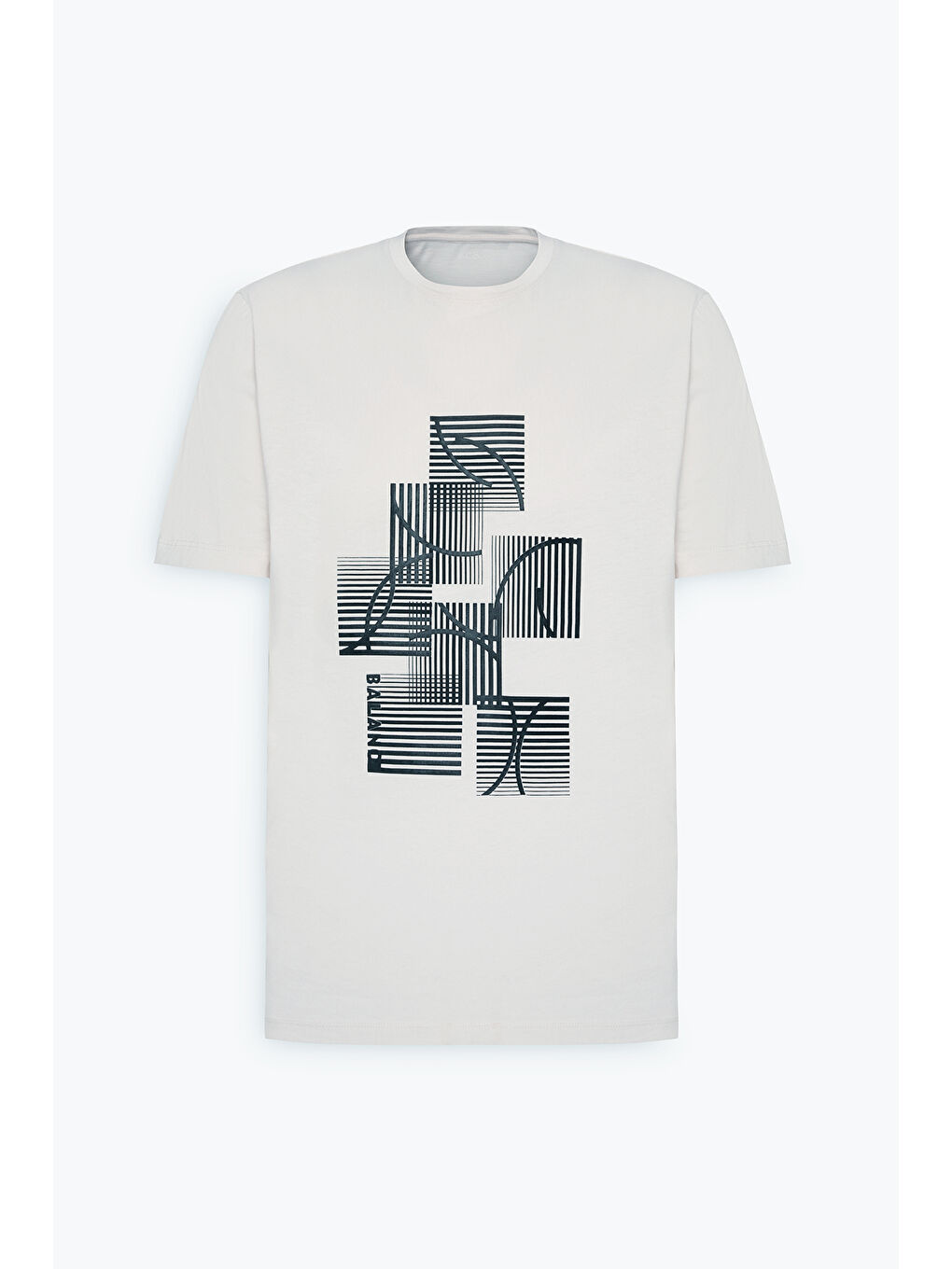 Erkek Açık Gri Standart Fit Normal Kesim %100 Pamuk Baskılı Bisiklet Yaka Tişört-5