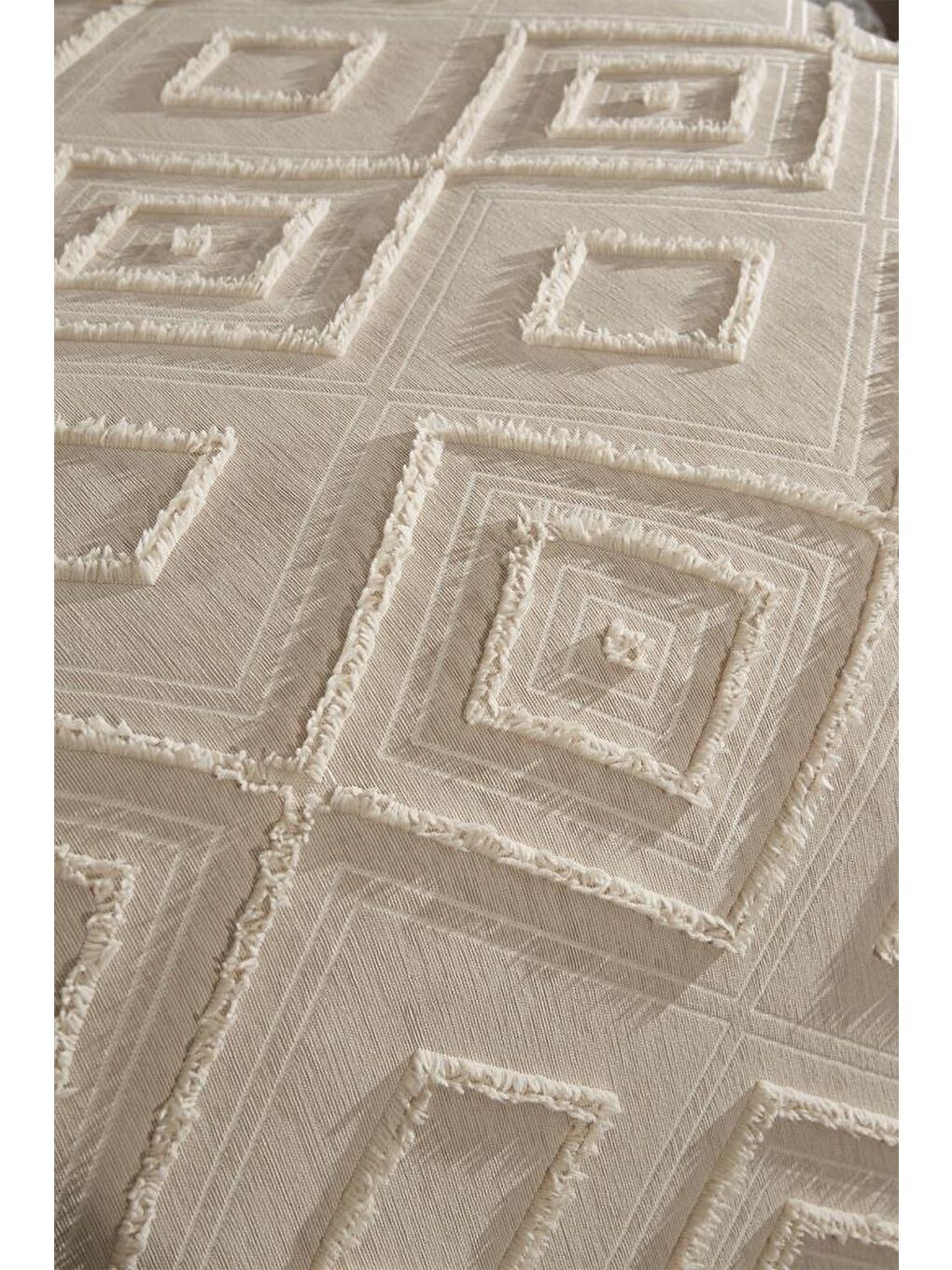 Samira 2 Parça Tek Kişilik Pike Takımı Bej-2