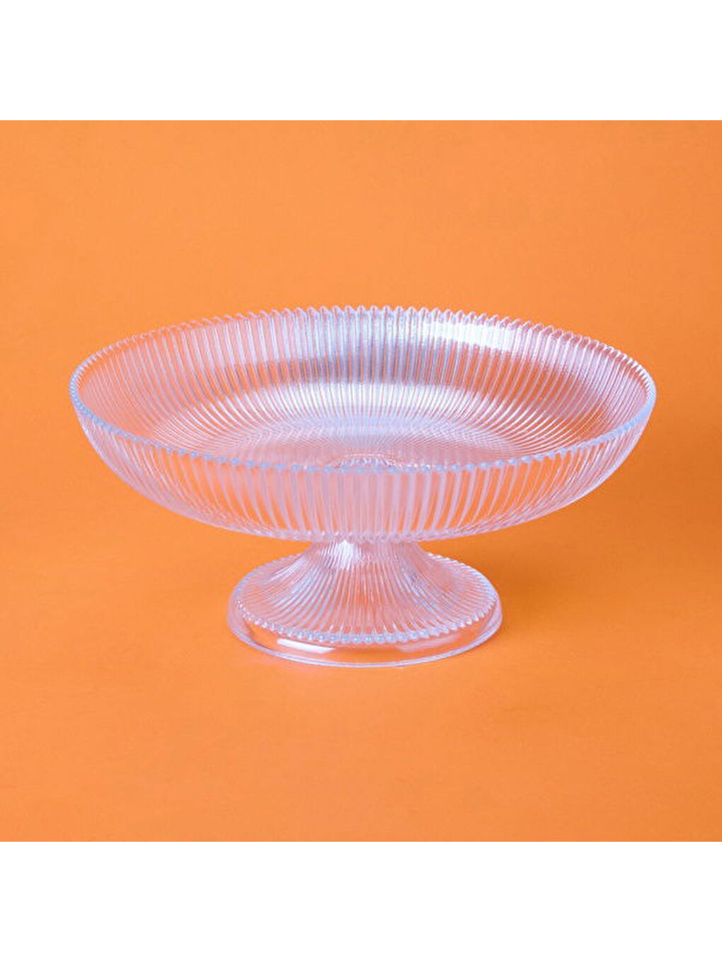 Renksiz Ayaklı Cam Meyvelik - Şeffaf - 30 cm-1