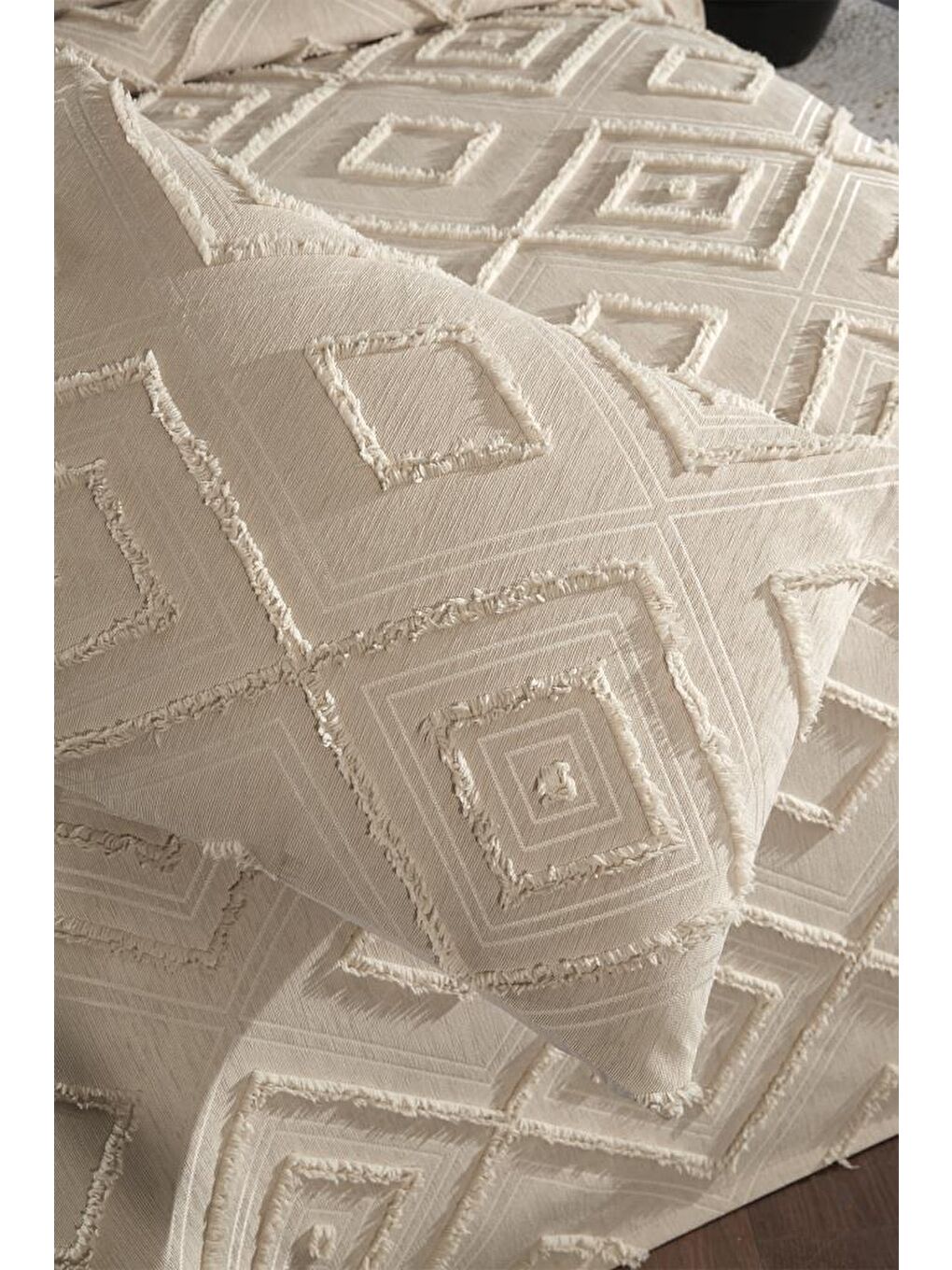 Samira 2 Parça Tek Kişilik Pike Takımı Bej-5