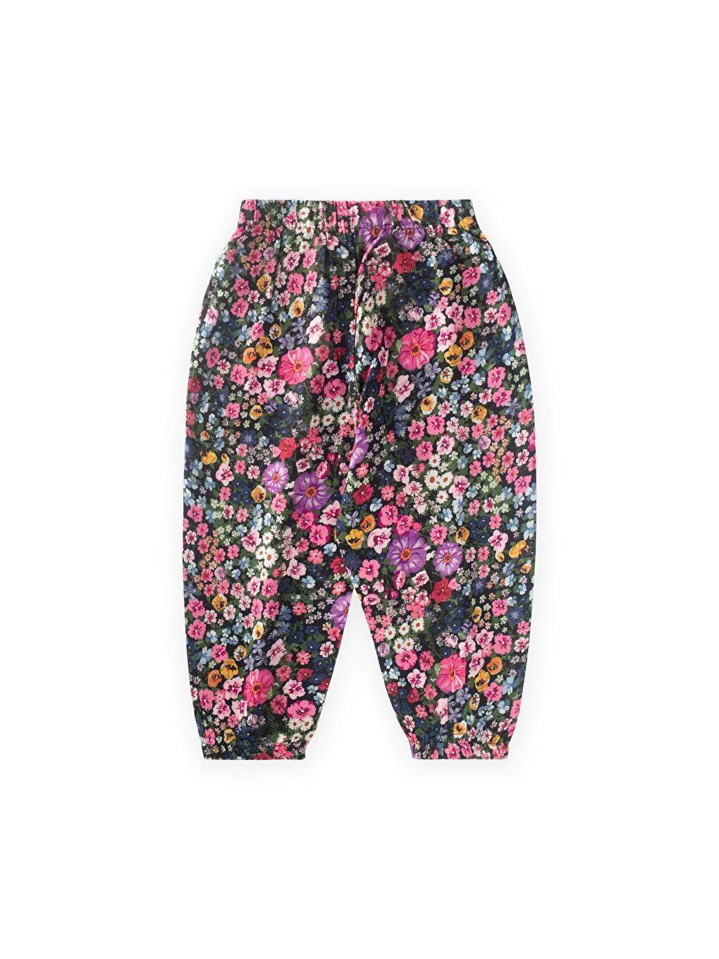 Mor Desenli Viskon Şalvar 2-10 Yaş Çiçek Desenli-1