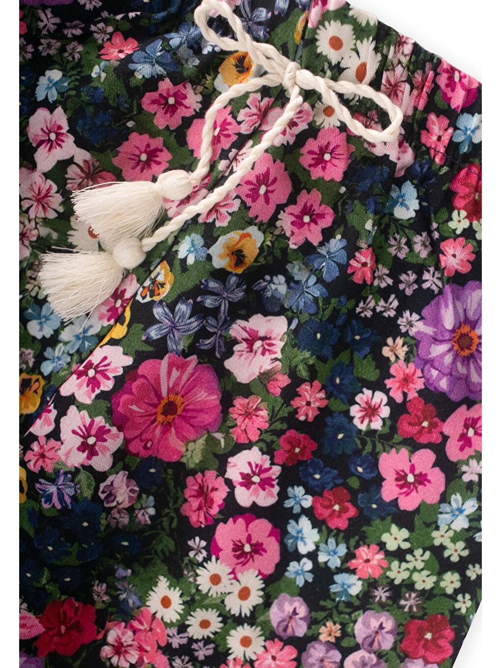 Mor Desenli Viskon Şalvar 2-10 Yaş Çiçek Desenli-2