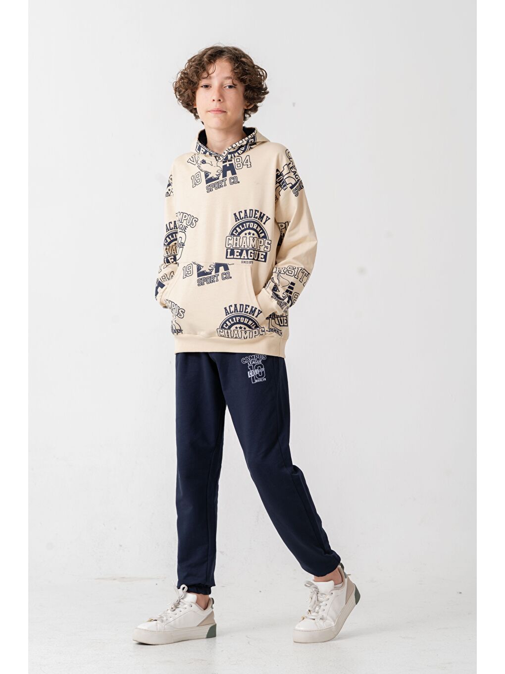 Lacivert Academy California Champ League Since 1979 Baskılı Erkek Çocuk Alt Üst Eşofman Takımı-3