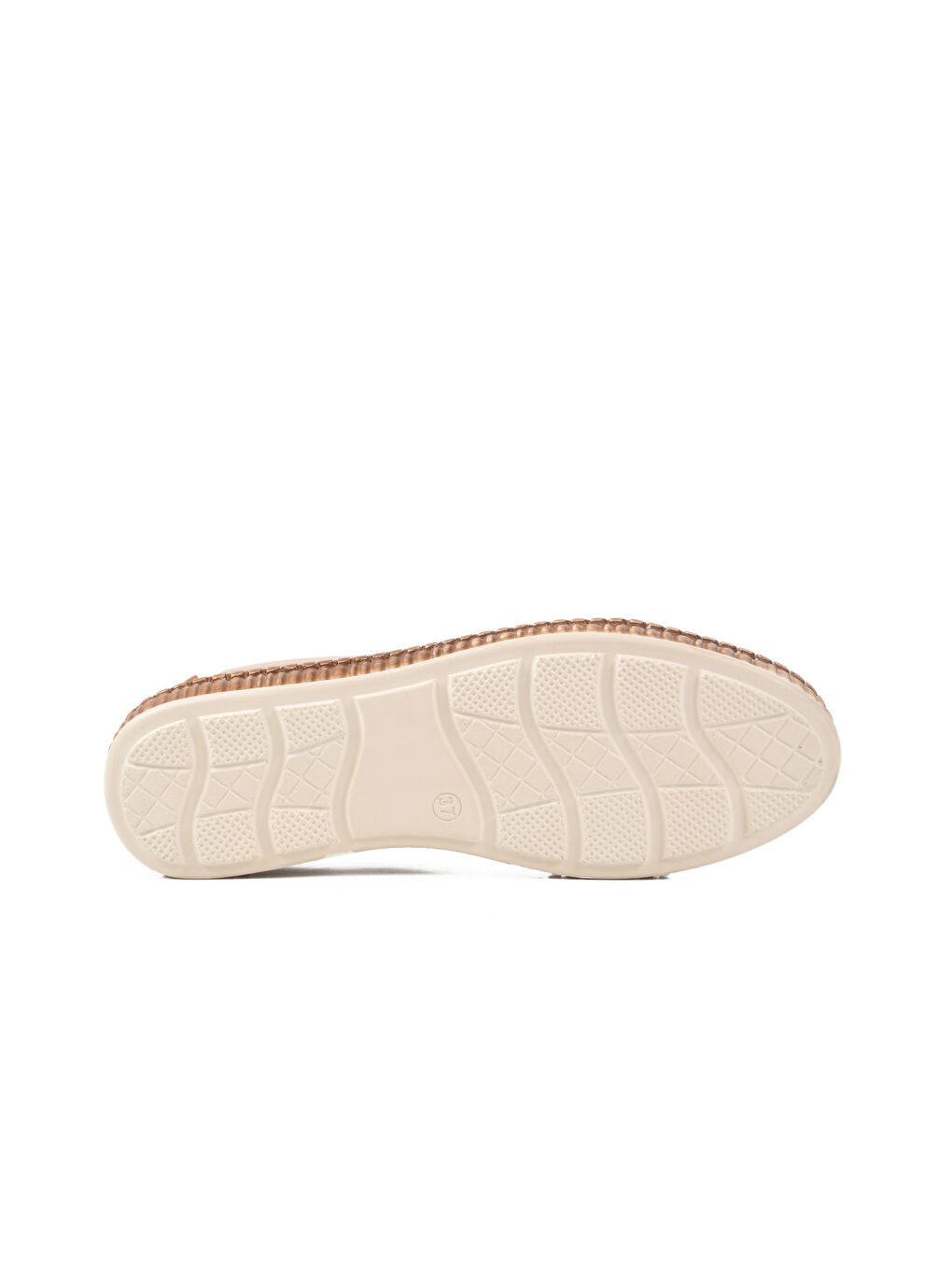 Bej Hakiki Deri Kadın Casual Ayakkabı 231745 Z-4