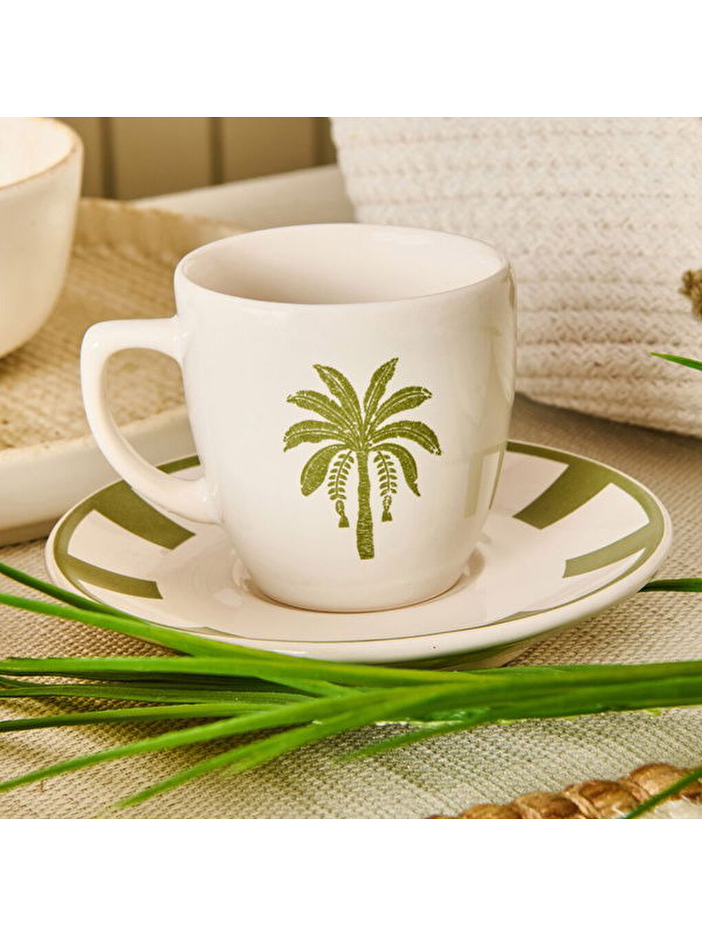 Karışık Kitchen Palm 4 Parça Kahve Fincanı Takımı - Renkli - 90 ml-1