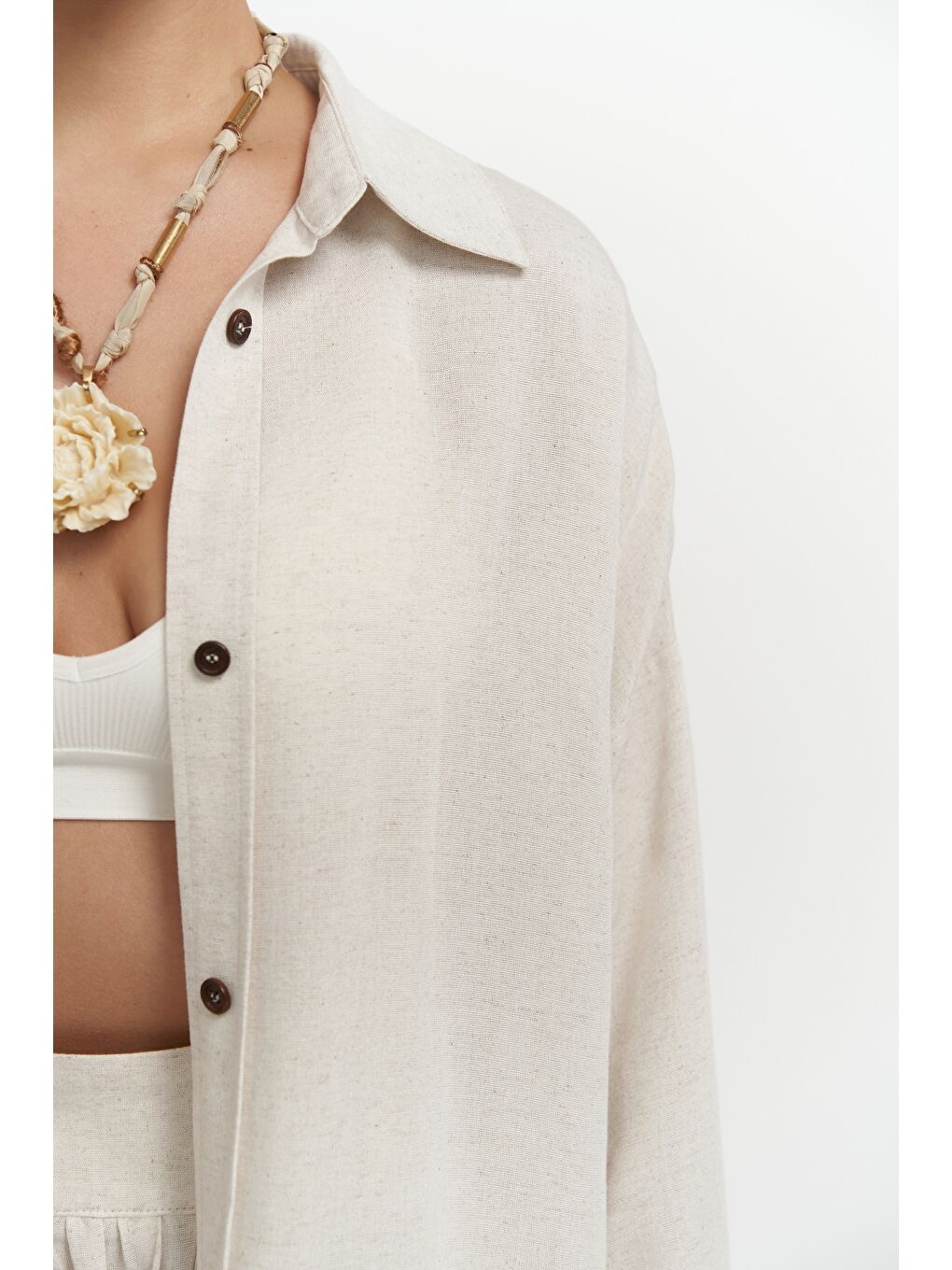 Ambra Bej Gömlek Etek Takım-6