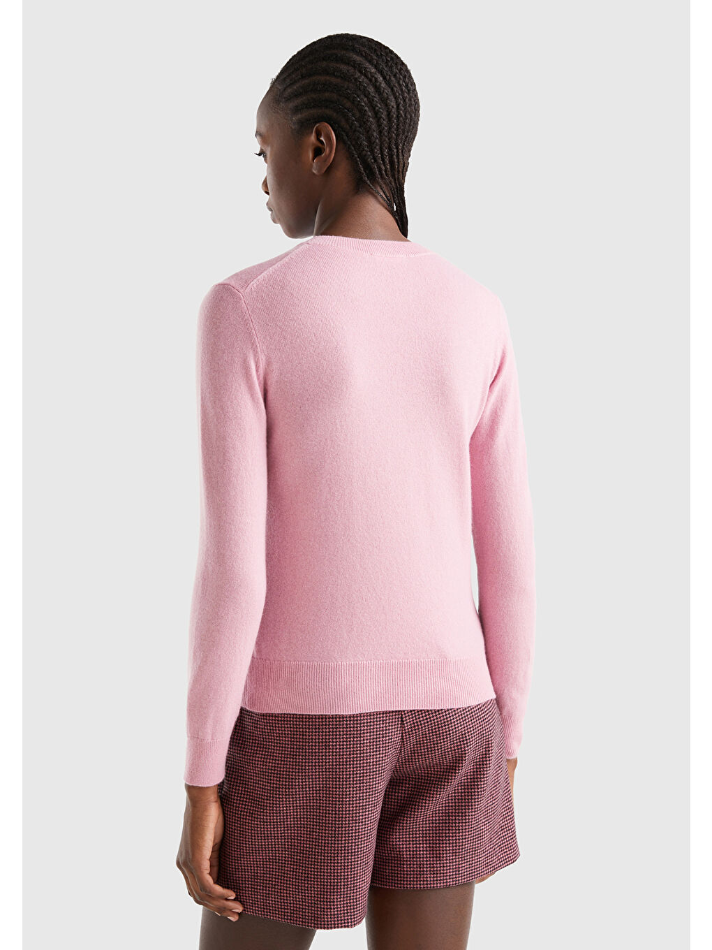 Kadın Pembe %100 Kaşmir Kazak-1