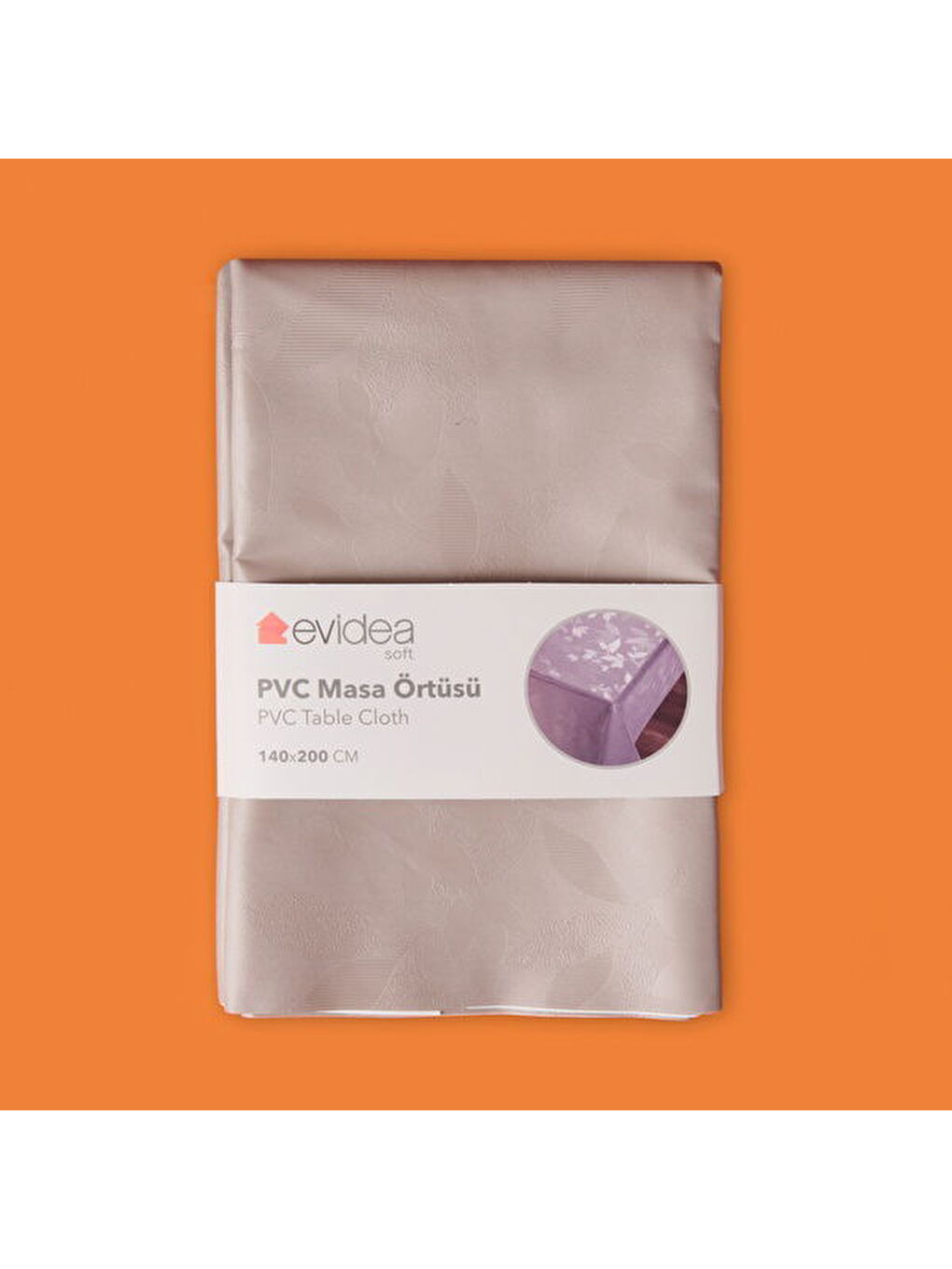 Soft Branch Pvc Masa Örtüsü - Gri - 140x200 cm