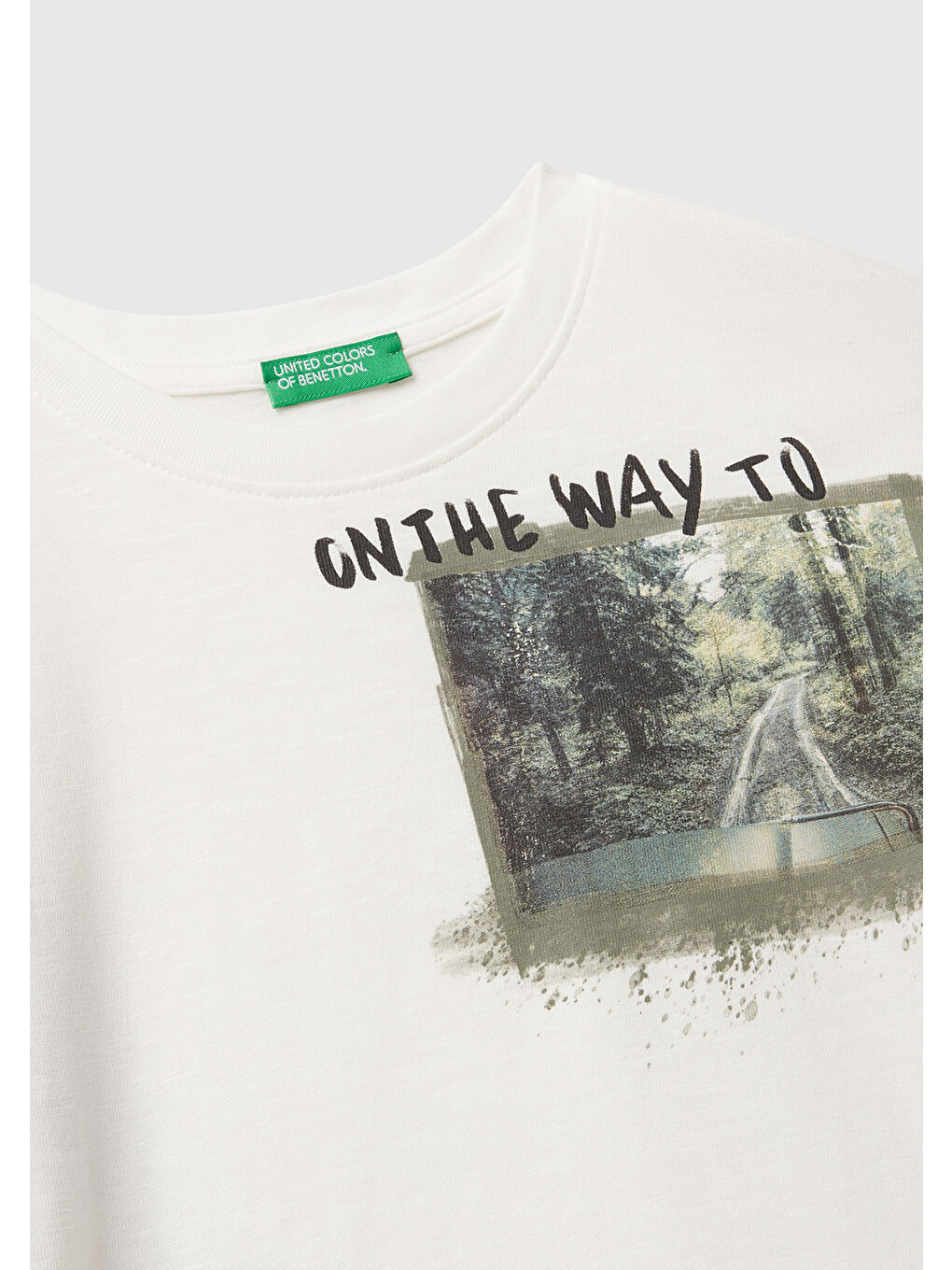 Erkek Çocuk Ekru Önü ve Arkası Baskılı Bisiklet Yaka Uzun Kollu T-shirt-2