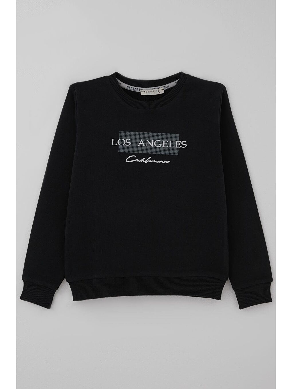 Erkek Çocuk Sweatshirt Los Angeles Yazı Baskılı Siyah (8-14 Yaş)