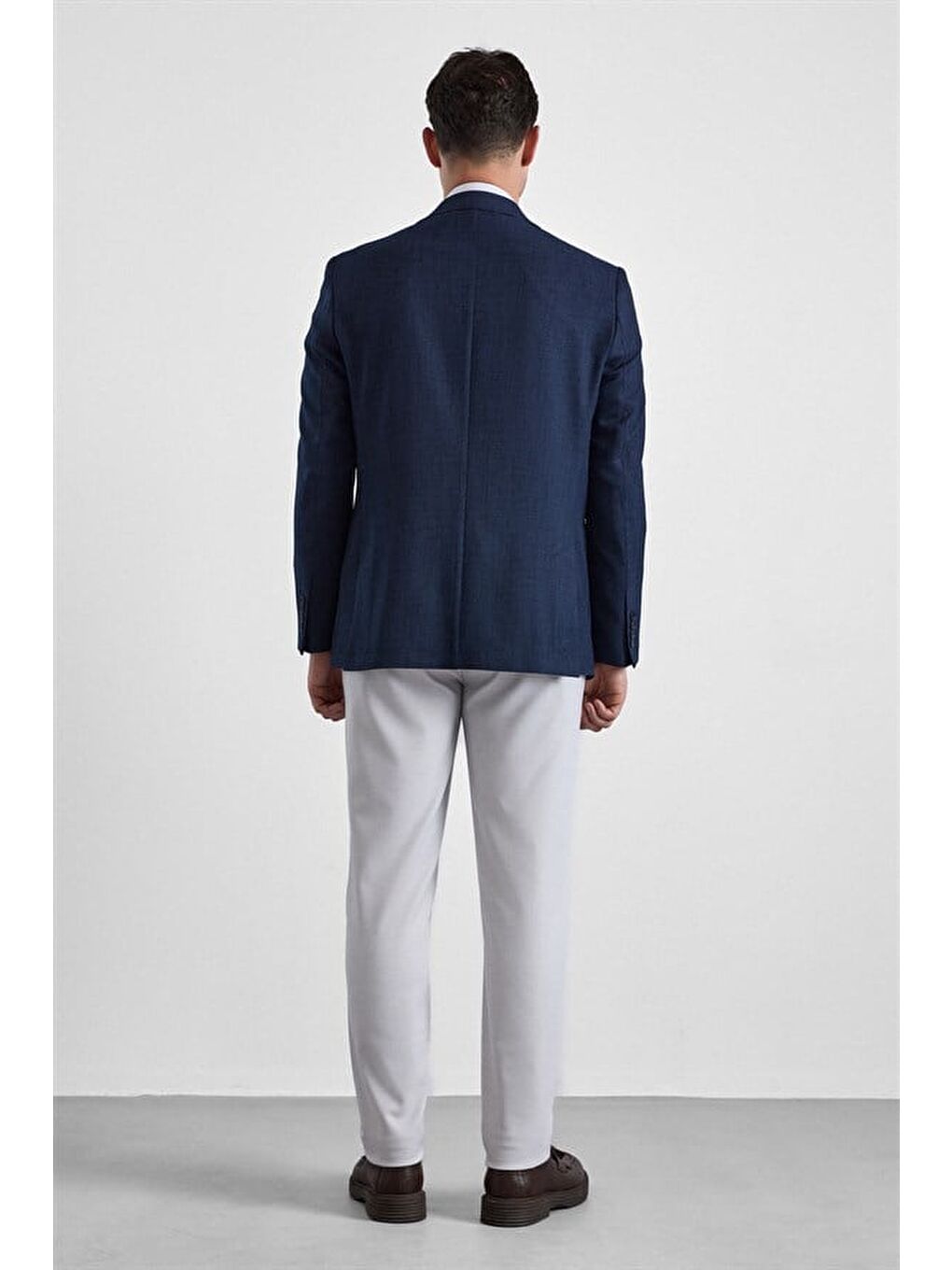 Lacivert Regular Mono Yaka Torba Cep 6 Drop Klasik Ceket-7