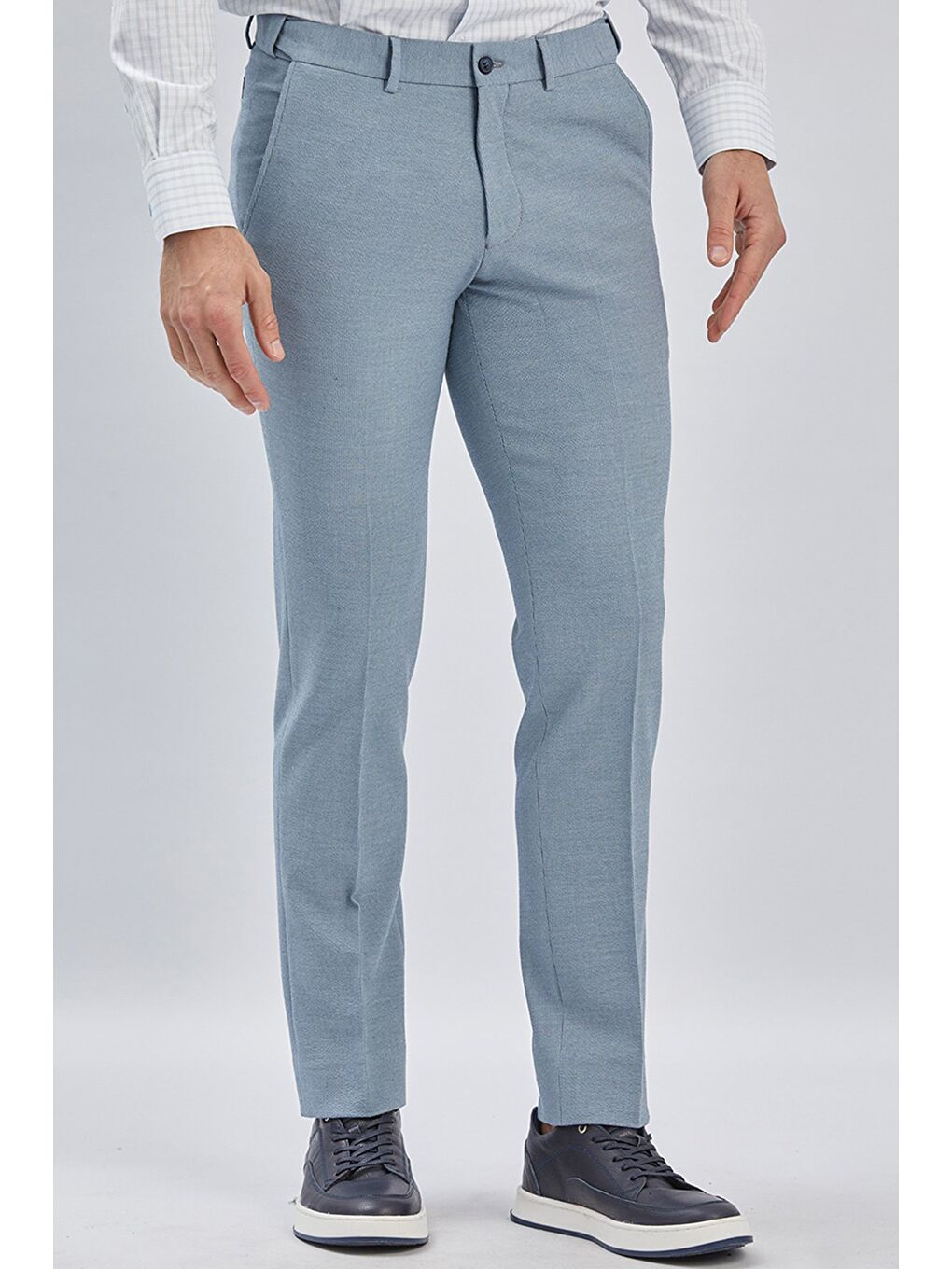 Mavi Esnek Lastikli Yandan Cepli Casual Slim Fit Ayarlanabilir Kemer Pantolon 1003240162-3