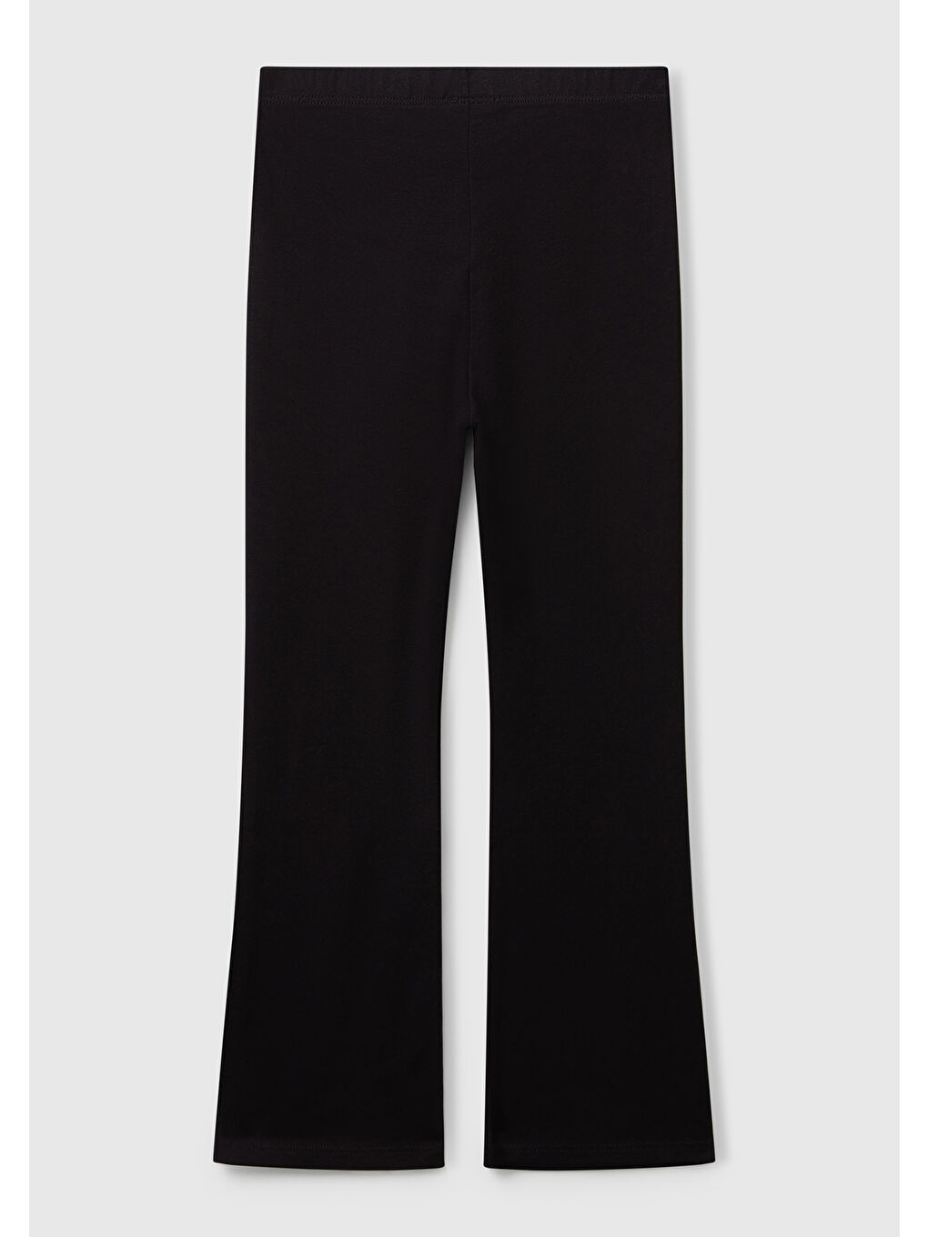 Kız Çocuk Siyah Geniş Paça Logo Detaylı Tayt-1